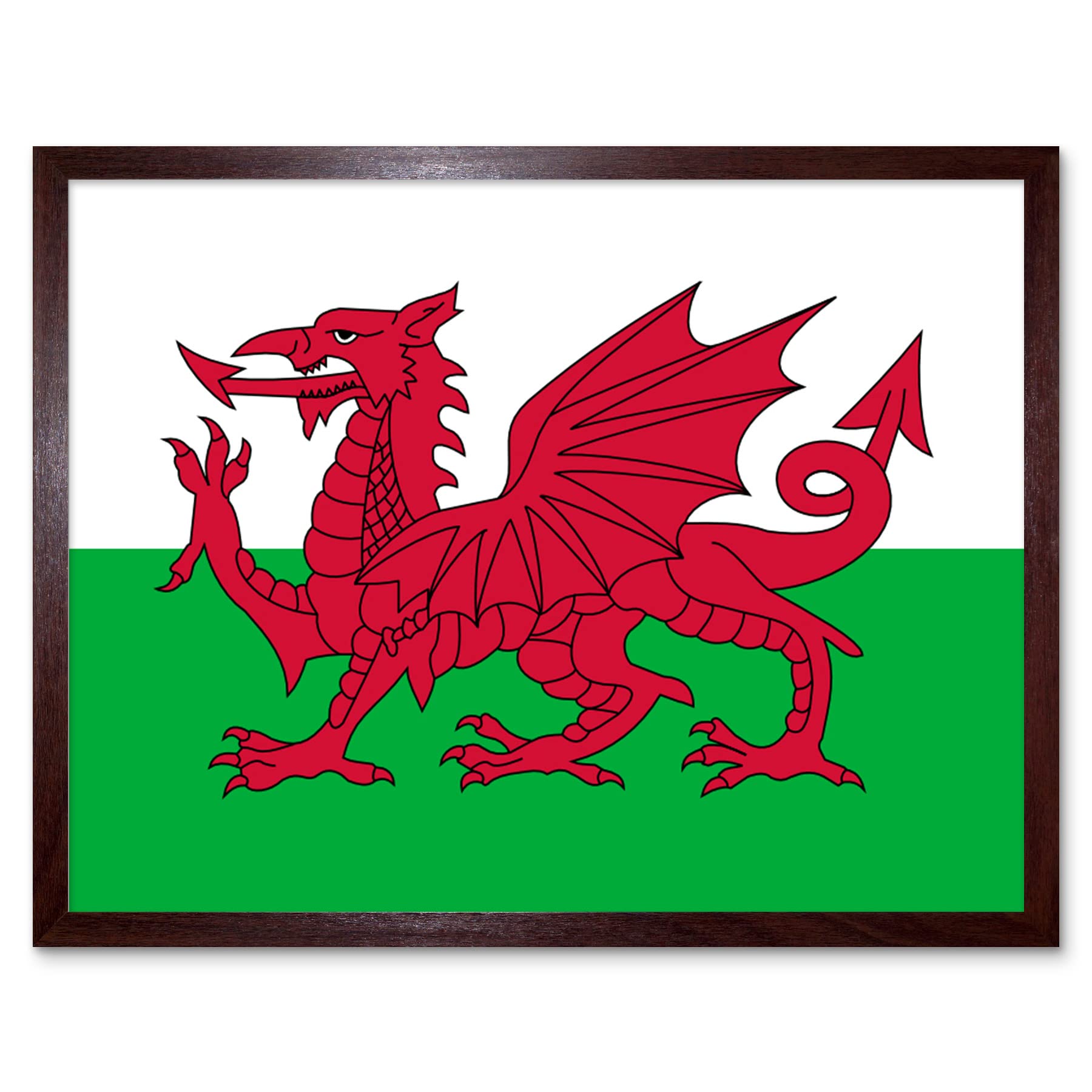 Artery8 Wales National Flag Patriotic Vexillology World Flags Country Region Poster Art Print Framed Poster Wall Decor 12x16 inch