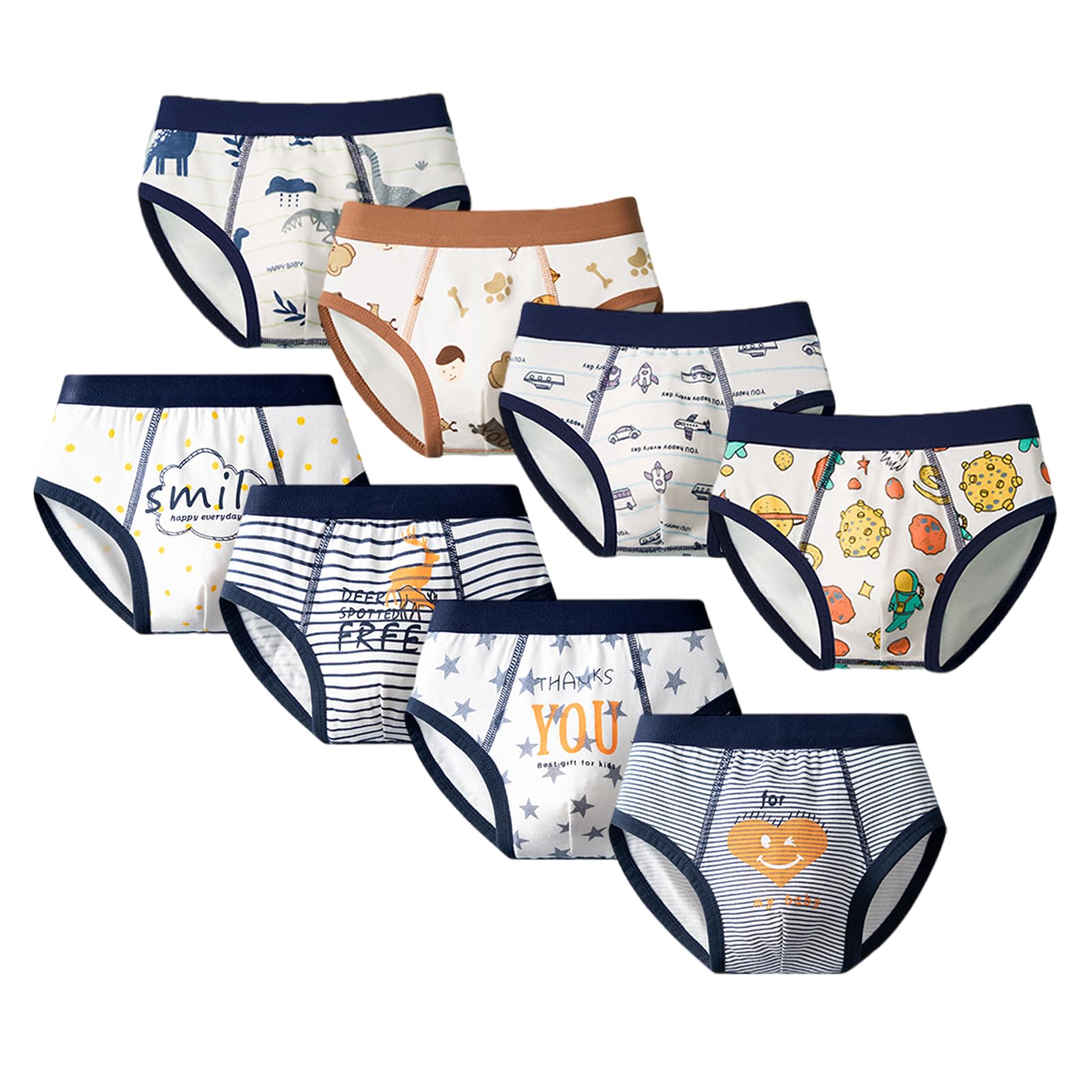 Tolmaiertu 8er-Pack Jungen Unterhosen Slips Baumwolle Kinder Unterwäsches Slips für Jungen (3-13 Jahre)