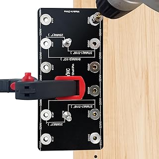 Shelf Pin Jig for 1/4 inch & 5mm, Aluminum Alloy Shelf Pin Drilling Jig Drill Guide for Straight Holes Cabinet Hardware Shelf Pocket Drilling Template Woodworking Tools & Accessories