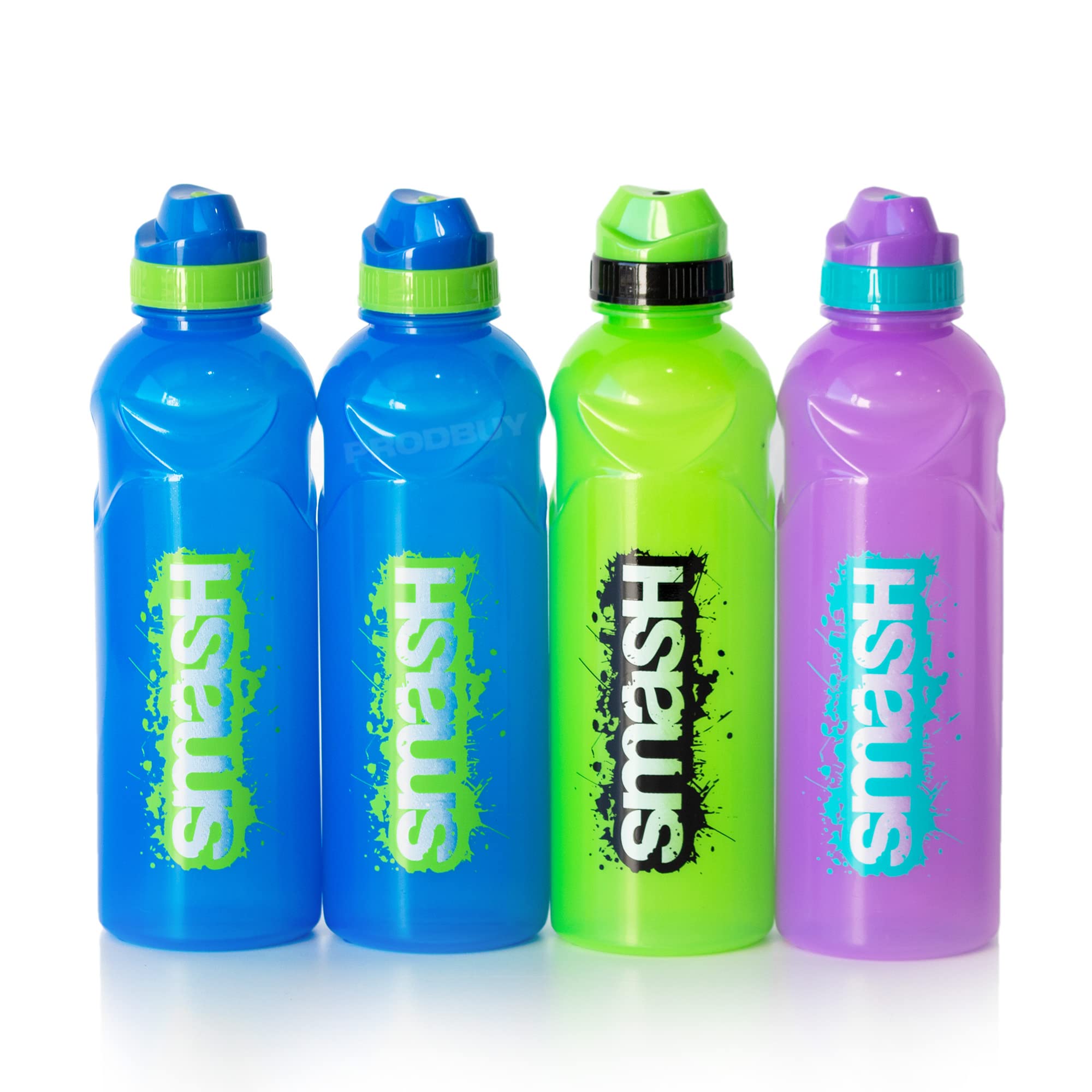 Prodbuy Set of 4 Colour BPA Free 500ml Water Bottles (2 Blue 1 Purple 1 Green)