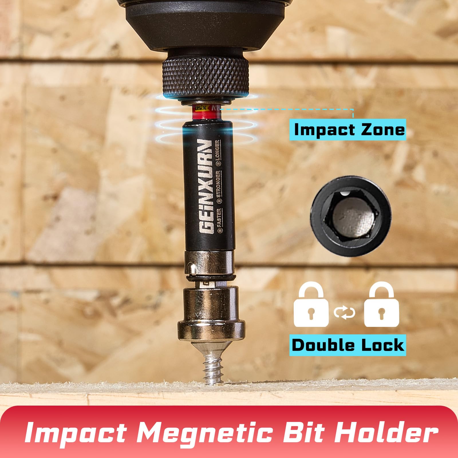 GEINXURN Jeu de 98 embouts de tournevis en acier S2 magnétique Torx/PH/PZ/SL/tête hexagonale, boîte de rangement rouge