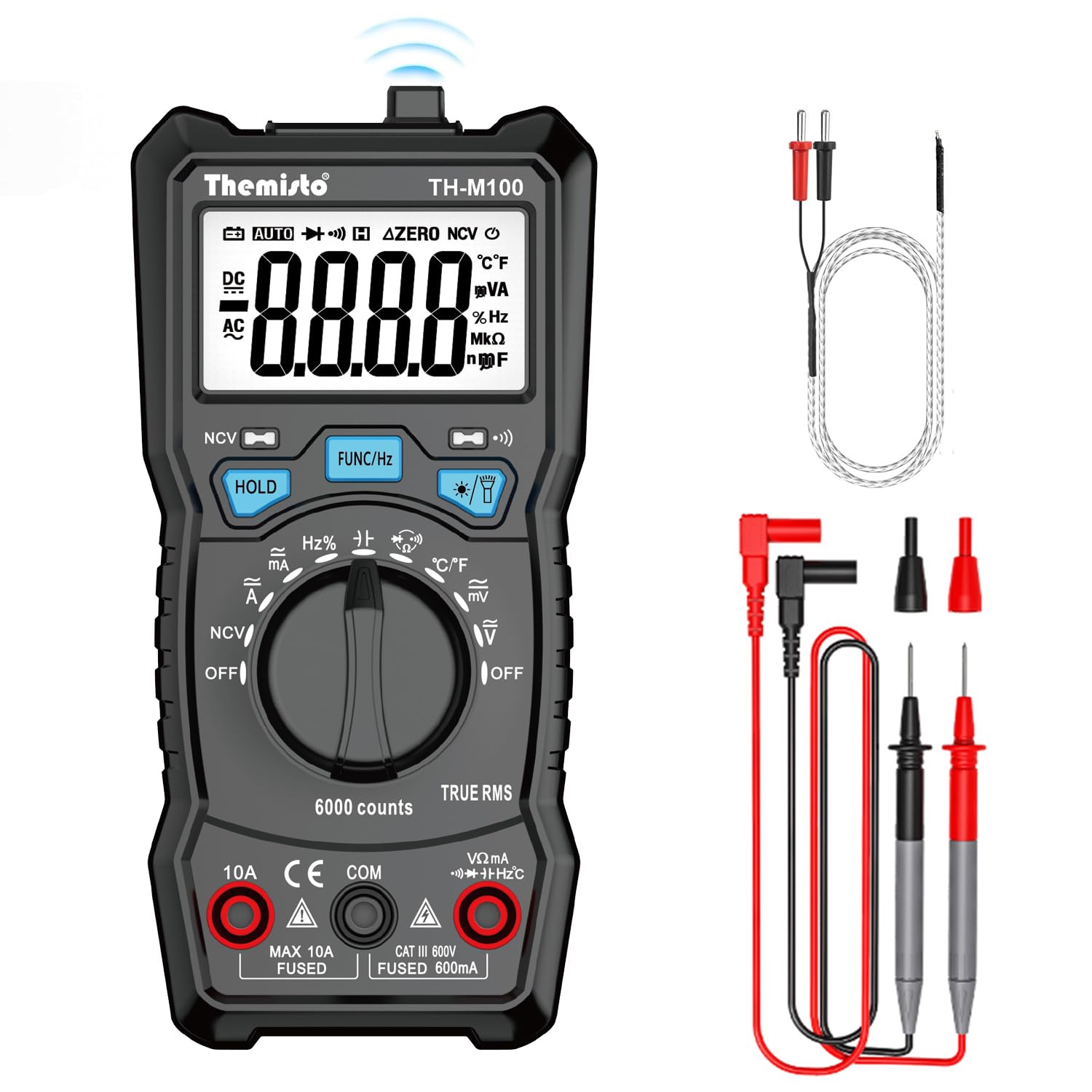 Themisto TH-M100 AC/DC Current, Autorange Digital Multimeter (Black 60