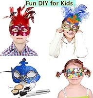 Vista 4 de 14 PCS DIY White Masks Paper Half Face Masquerade Masks Craft Mardi Gras Mask Paintable Blank Halloween Party Mask