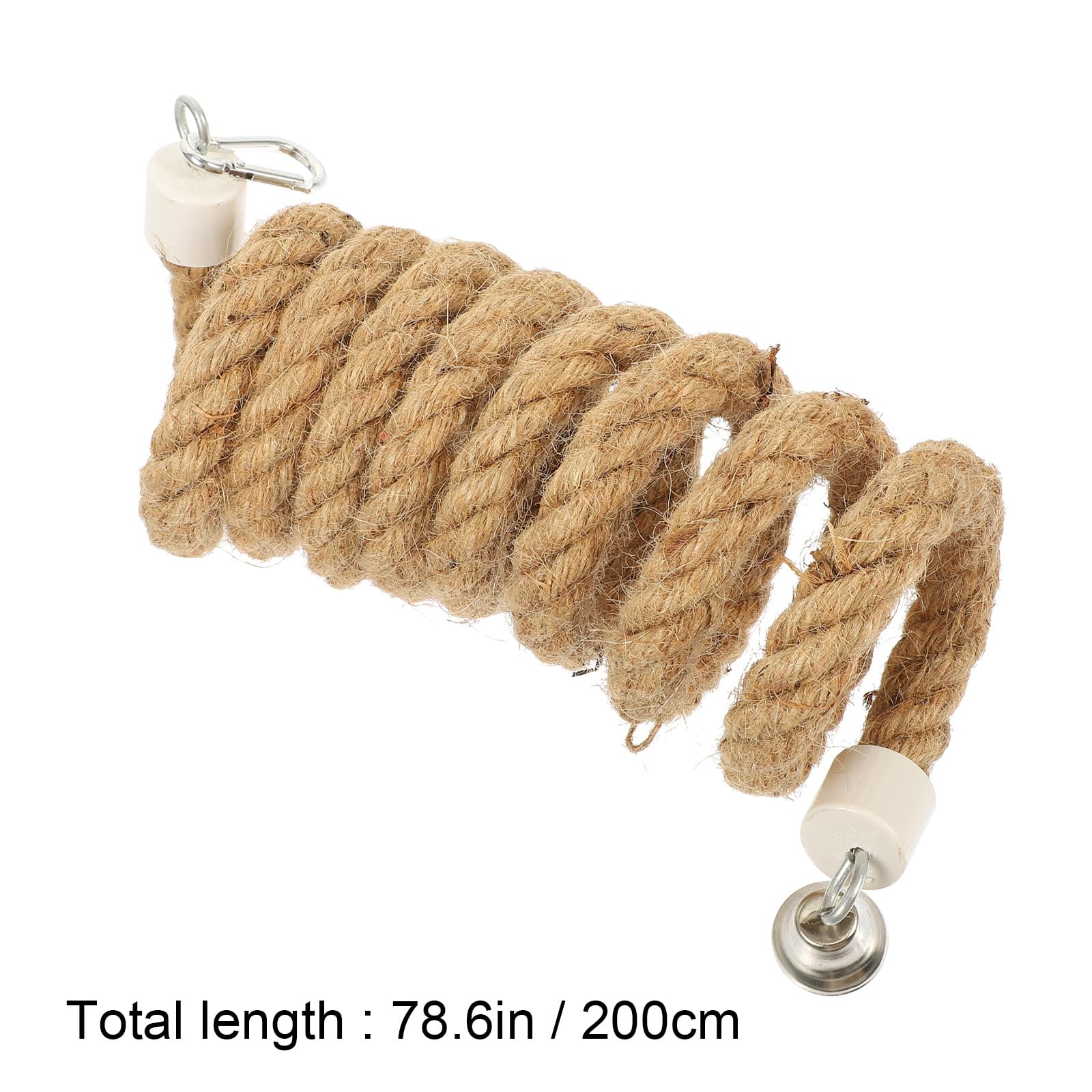 Ipetboom Perchoir en corde de jute pour perroquet, balançoire, escalade, jouets à mâcher, 2 m
