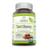 Tart Cherry 10:1 Standardized Extract Supplement | 1200 Mg Per Serving | 120 Veggie Capsules | Non-GMO | Gluten Free | Made in USA (1 Pack, 120)