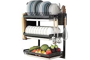 Hanging Wall Dish Drying Rack With Drainer