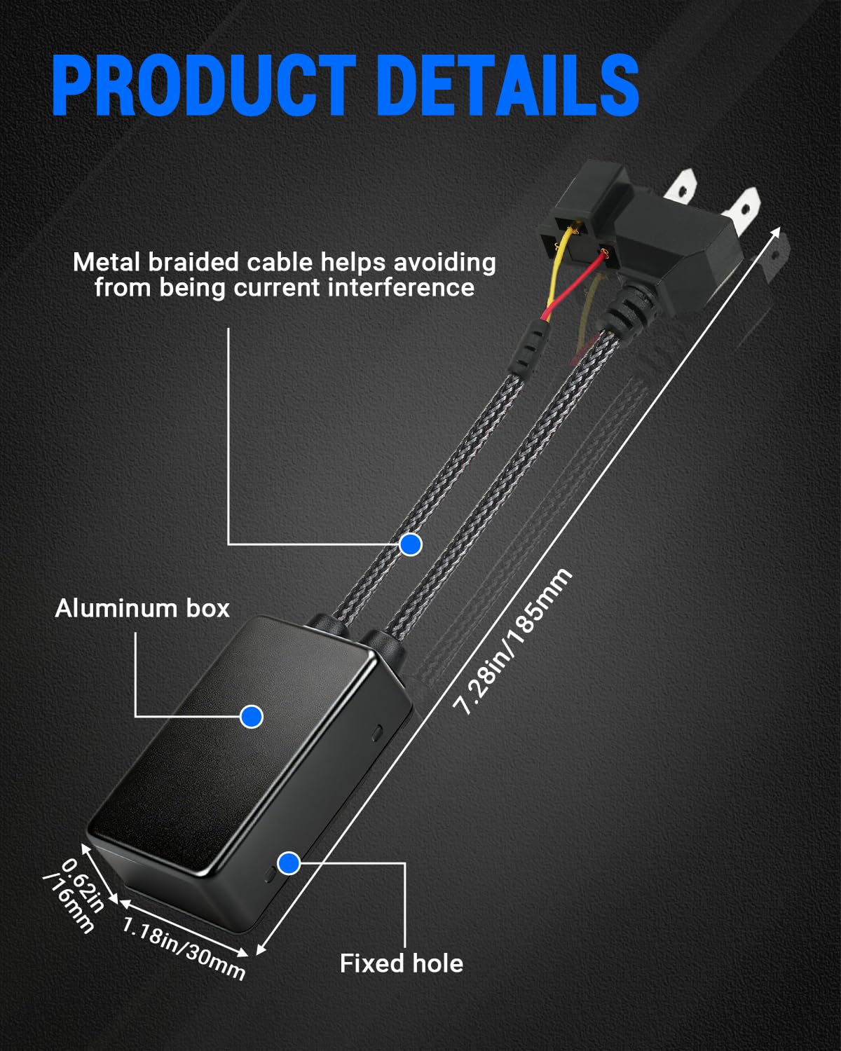 SUPAREE Resistenze Per H4 Decoder Canbus LED H4 Decodificatore Canbus LED Senza Errori Anti Sfarfallio 12V per Fari Auto IP67 Plug and Play 2 Pezzi