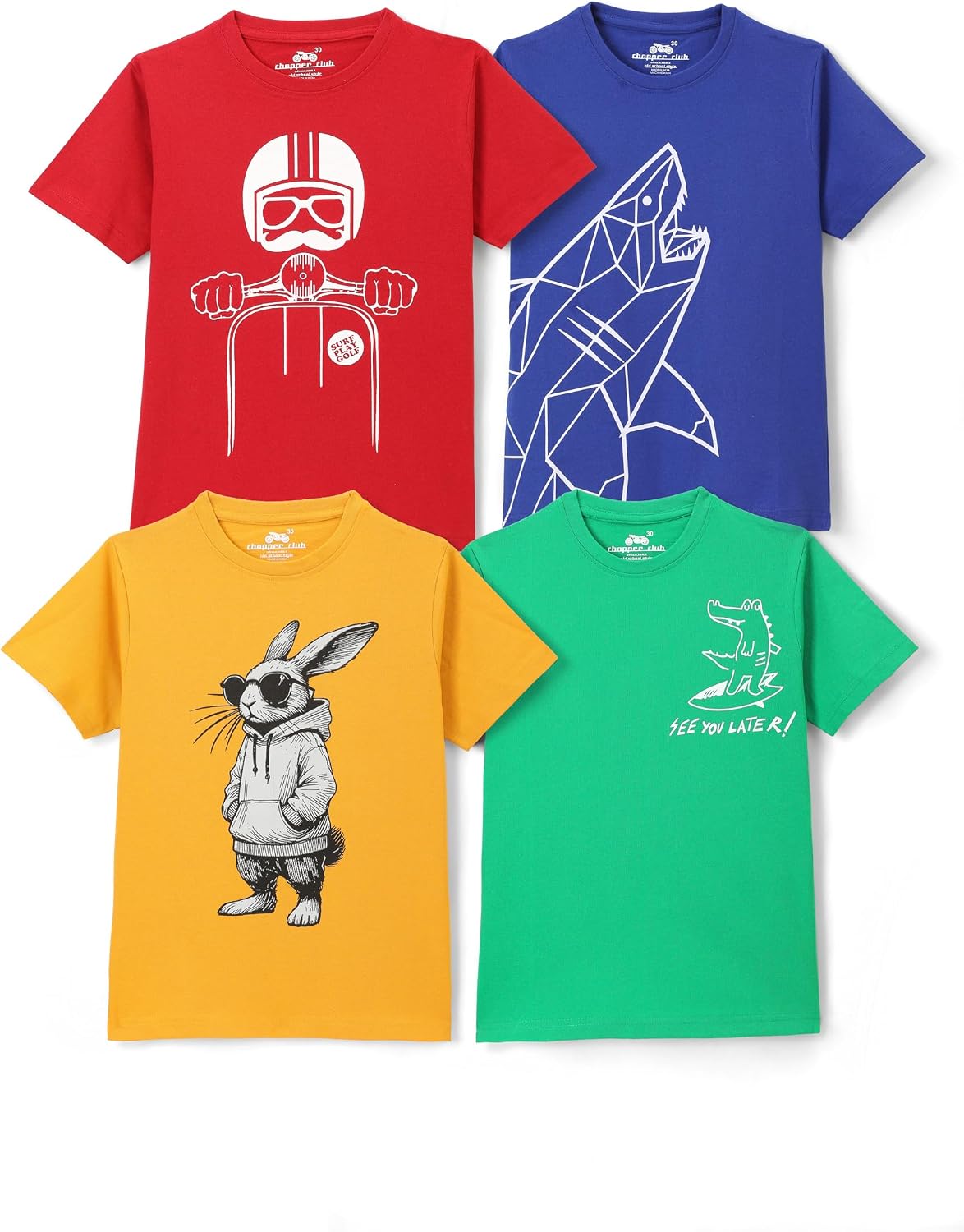 chopper club Boys T Shirts Multi-Pack Regular Fit Tees for Boys (Sizes US 3-14) image 2