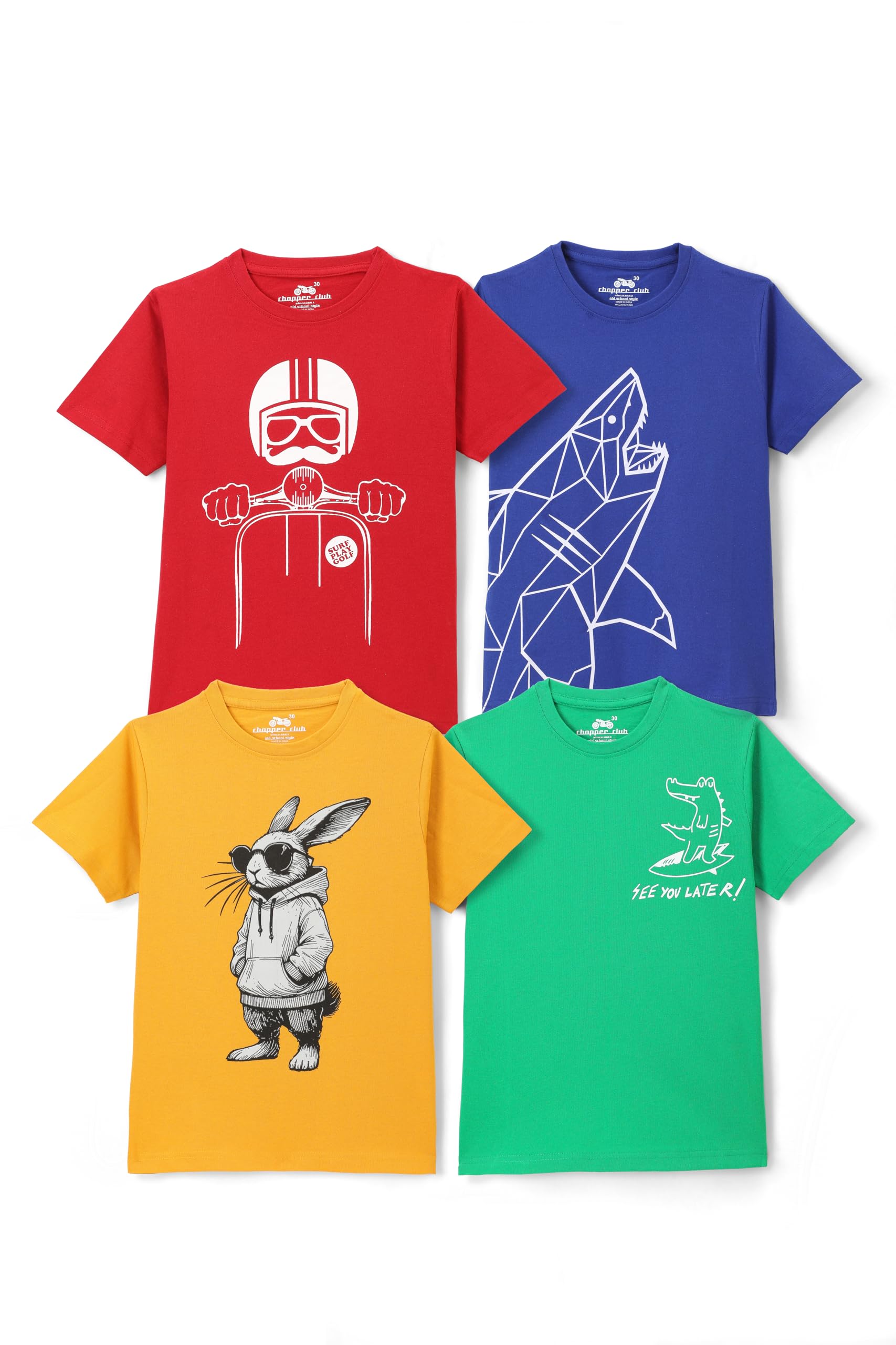 chopper club T-shirt da ragazzo (confezione multipla) Regular Fit Tees per ragazzi (taglie US 3-14)