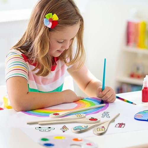 Miniatura 6 de Nosiny Juego de 48 cucharas de madera de 8, 10, 12 pulgadas, regalos para mamá, juego de cucharas de madera ovaladas para servir, cucharón para sopa