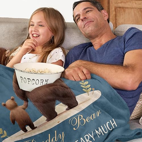 Miniatura 3 de Regalos divertidos para papá, manta de oso con texto en inglés To My Amazing Daddy, regalos para papá de parte de hija e hijo en Navidad, Acción de