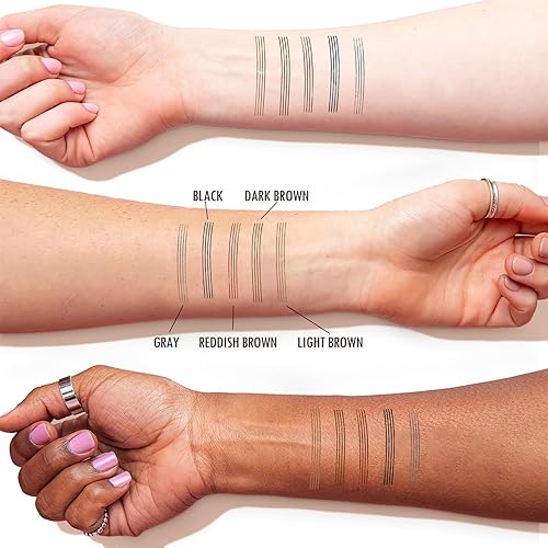 Miniatura 5 de Lápiz de cejas para maquillaje de ojos, lápiz de cejas con 4 puntas de microtenedor, a prueba de manchas de larga duración, crea cejas naturales