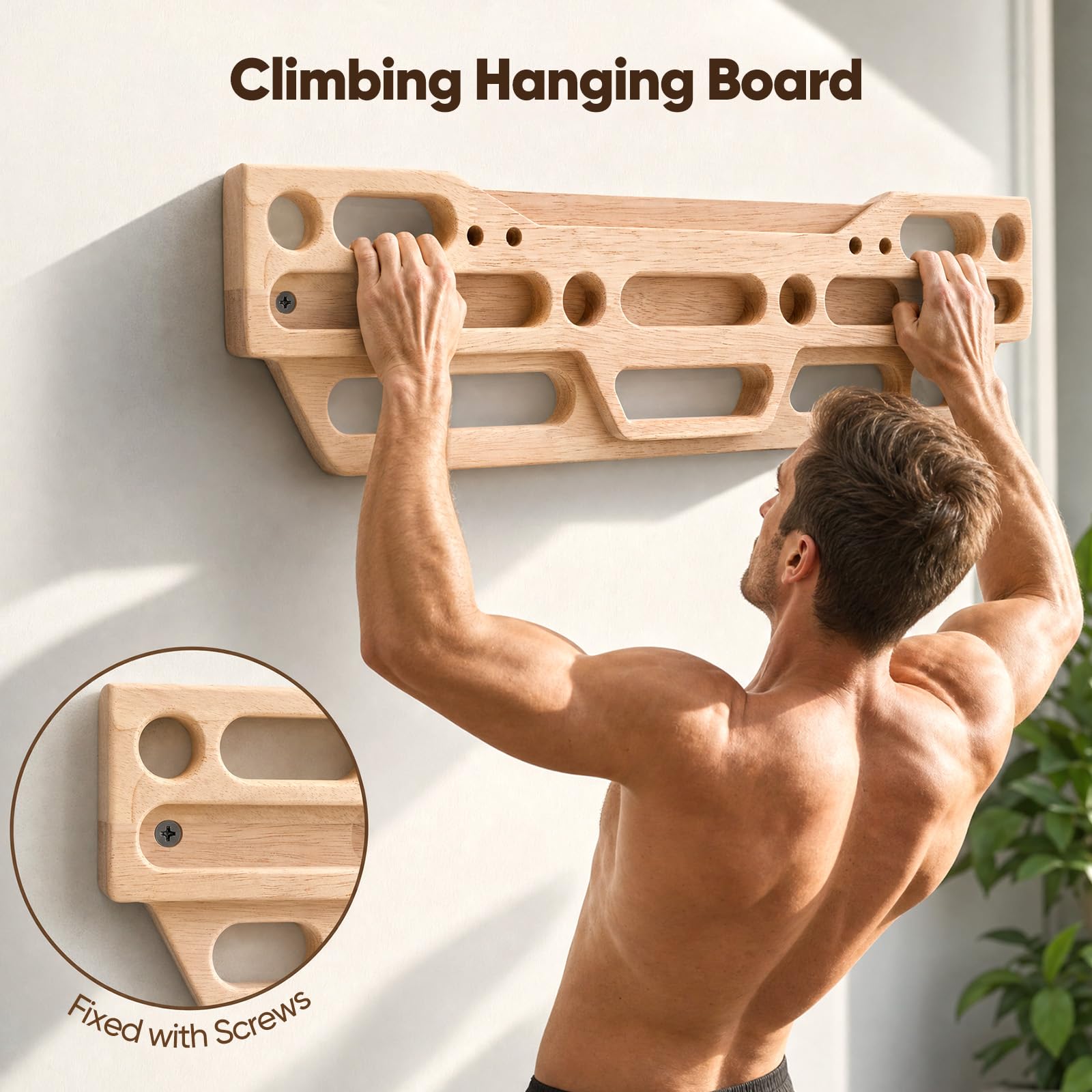 Planche d'escalade en bois avec vis, planche d'entraînement pour la maison, escalade pour améliorer la force des doigts et la force de préhension