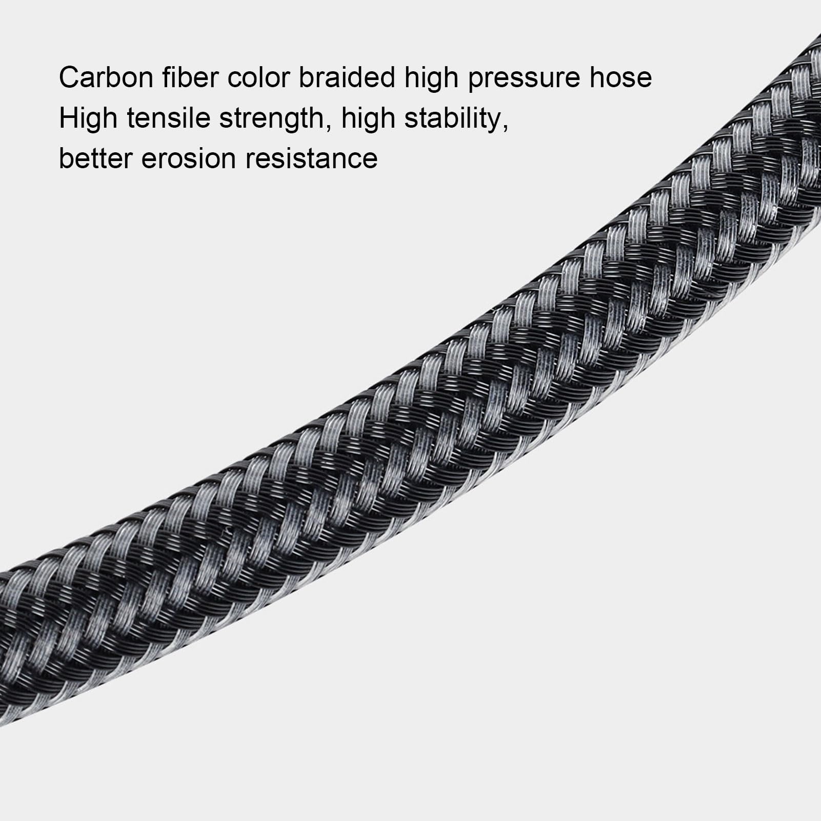 BusoTh Scuba Diving Pressure Gauge, Aluminum Alloy Diving Pressure Gauge Luminous High Accuracy Carbon Fiber Weaved Hose for BCD Regulator (65cm), BusoTho1rmb0y49z-12