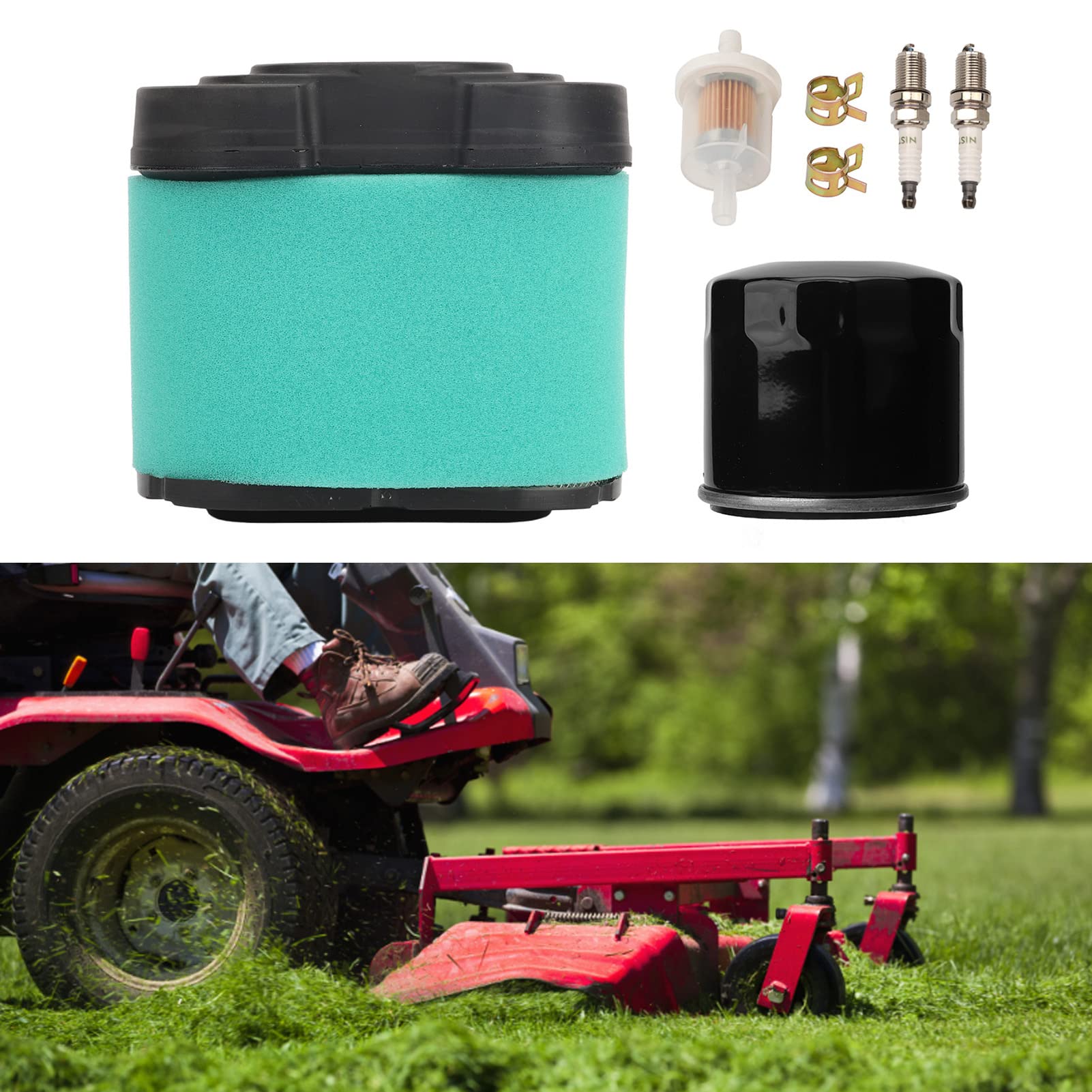 Kit de réparation de filtre à Air avec boucle métallique, ensemble de filtres à carburant en fer et en caoutchouc, remplacement d'outils de jardin pour tondeuse à gazon