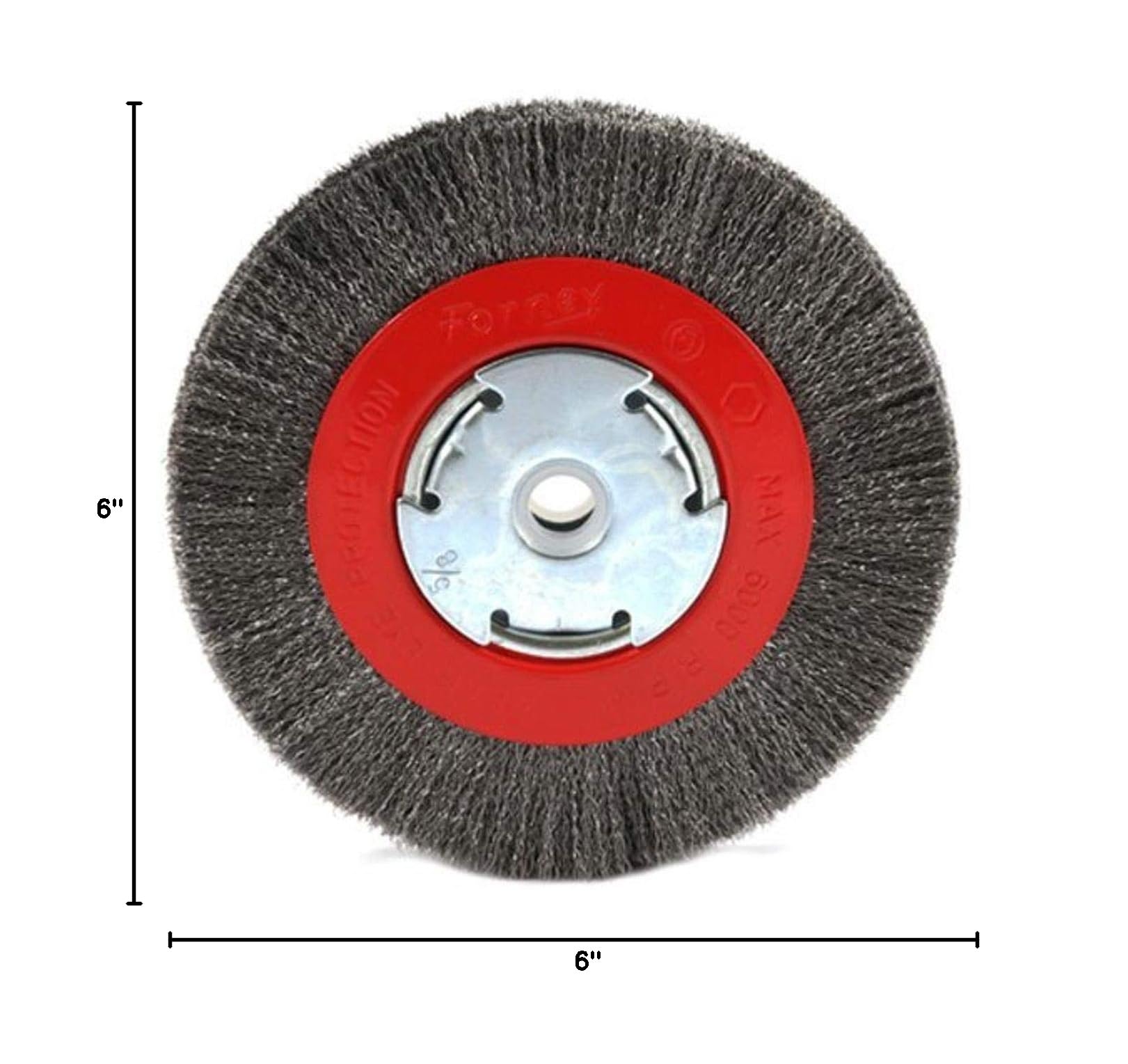 Forney 6-Inch Wire Bench Wheel Brush - Durable & Effective -6