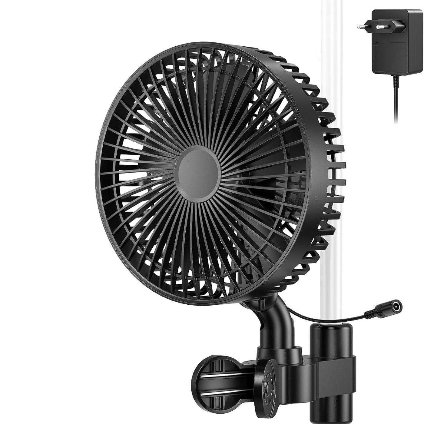 Euakee Grow Ventilator mit Clip, Growzelt Ventilator mit 10 Geschwindigkeitsstufen EC-Motor, Oszillierender Leise Klein, Klemmbar Fan für Umluft und Kühlung im Indoor Grow, APP/WiFi Steuerung