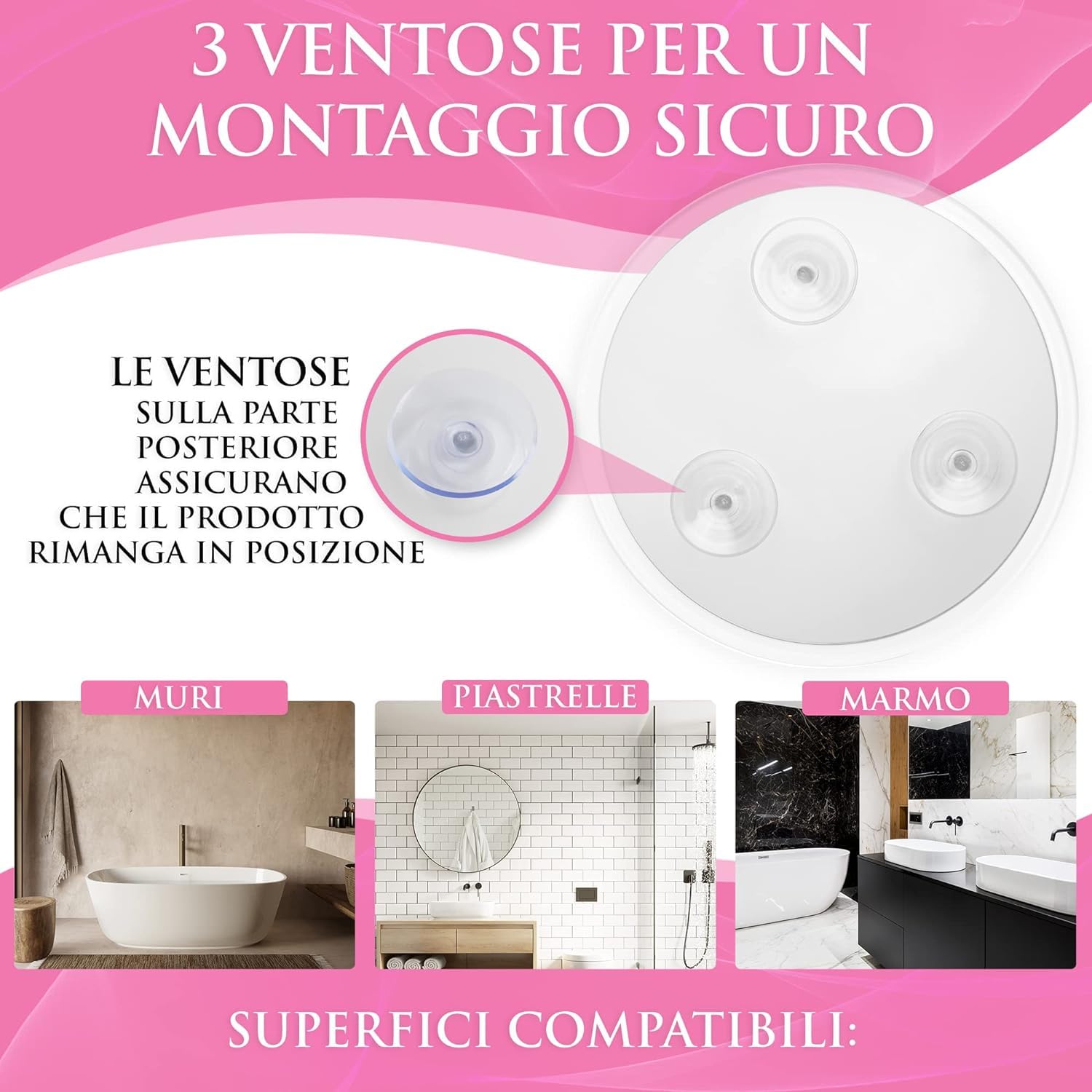Mirrorvana Specchio ingranditore 7X e 20X con ventosa, ideale per trucco e make up senza luce, specchietto compatto da 15 cm