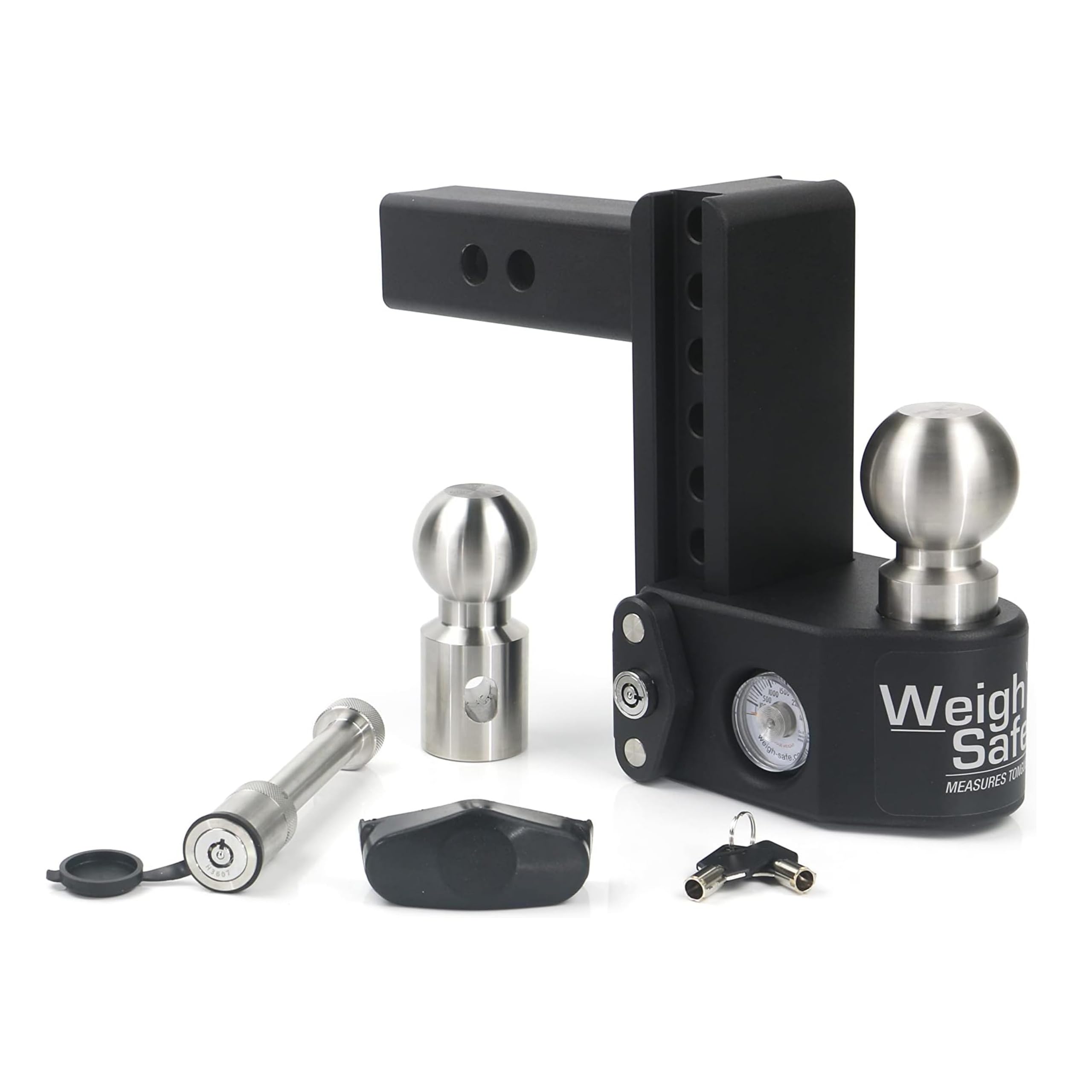 Weigh Safe Steel Drop Hitch - Adjustable Trailer Hitch with Ball Mount - Designed for 2