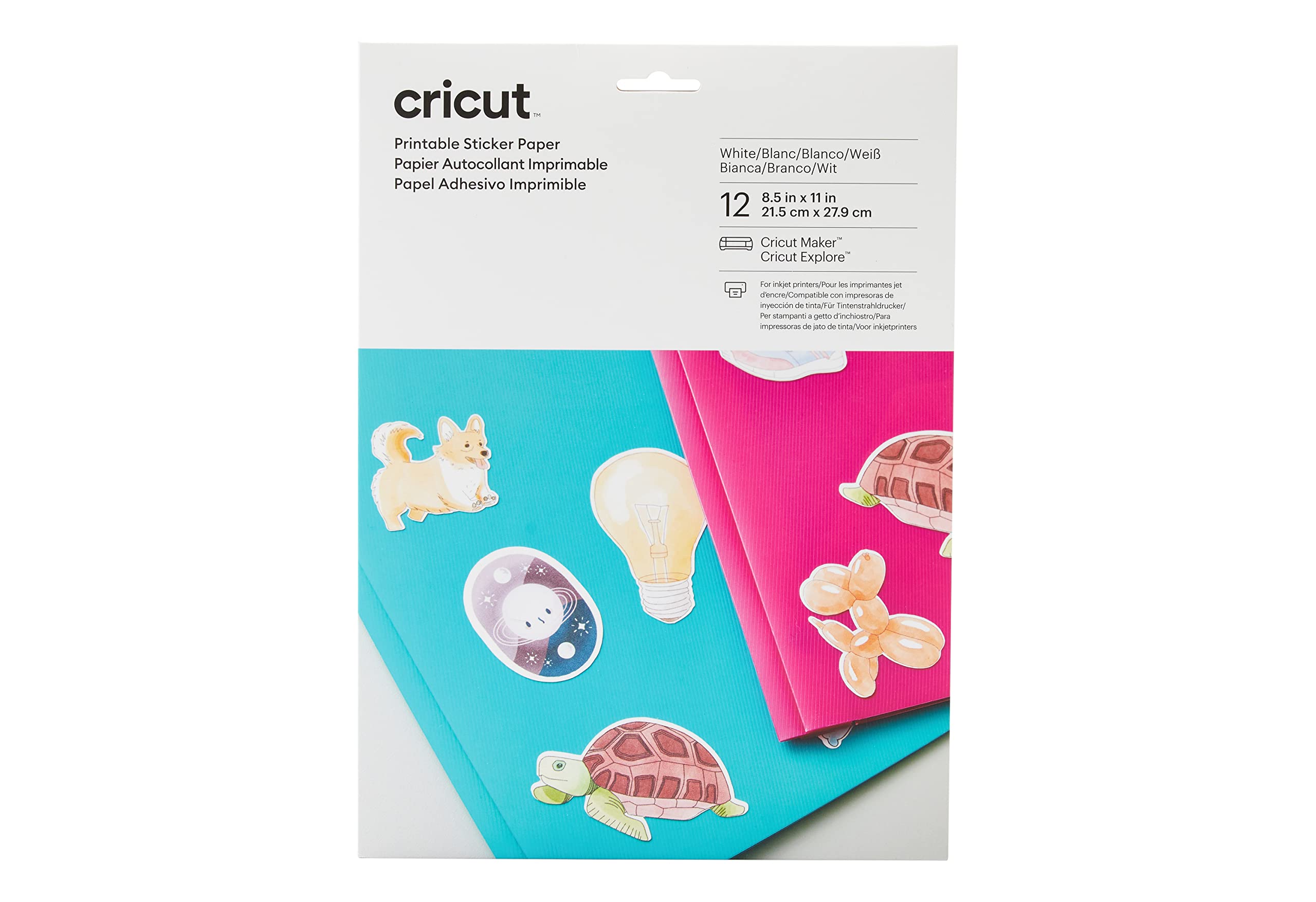 Buy Cricut Printable Sticker Paper White 21.5cm x 27.9cm (8.5" x 11