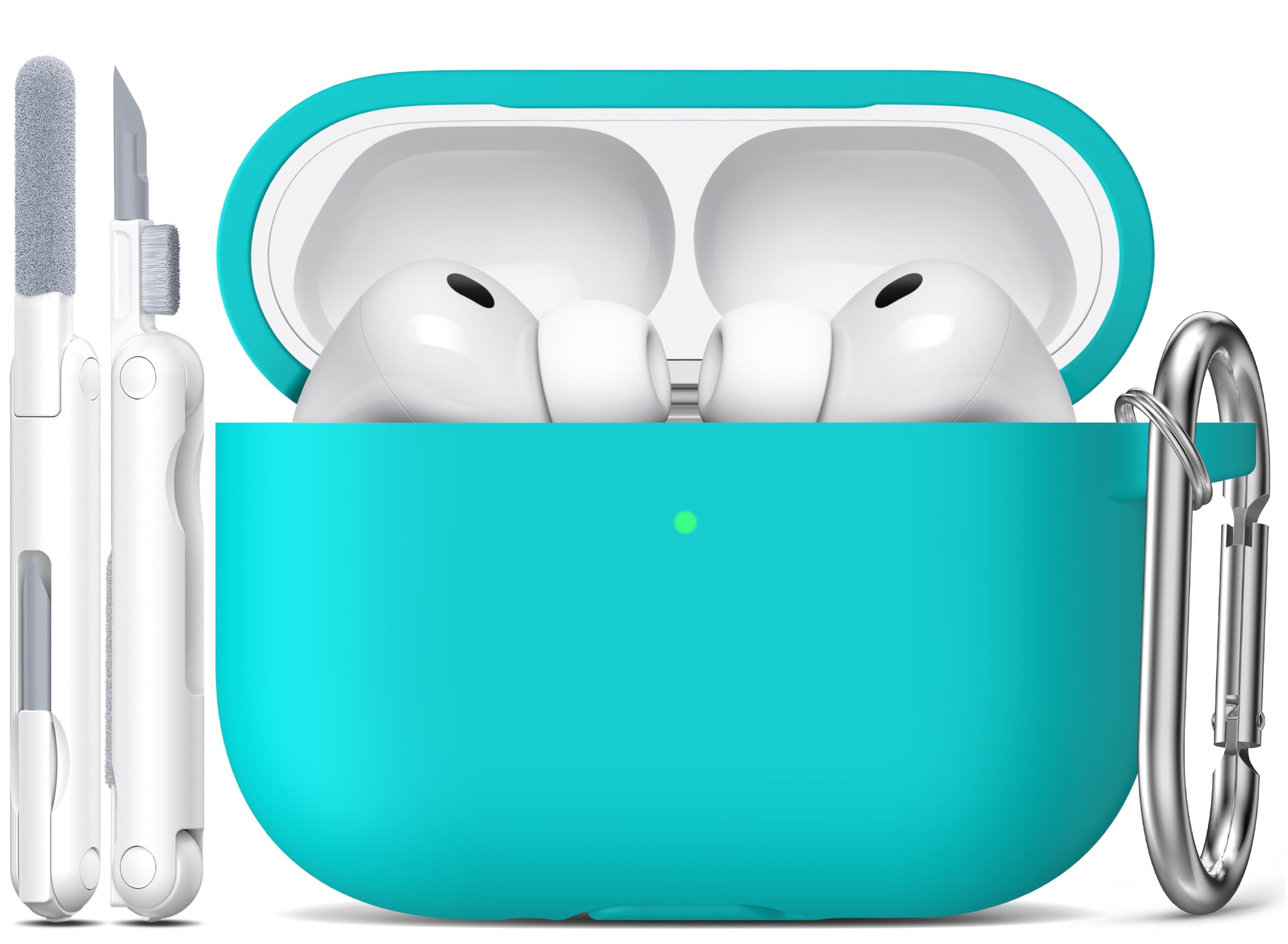 R-fun Funda para AirPods 4 con Kit de Limpieza, Case de Silicona Suave con Llavero, Funda Protectora Completa para Hombres y Mujeres, Compatible con Apple Latest Airpods 4th, Rojo — view 48