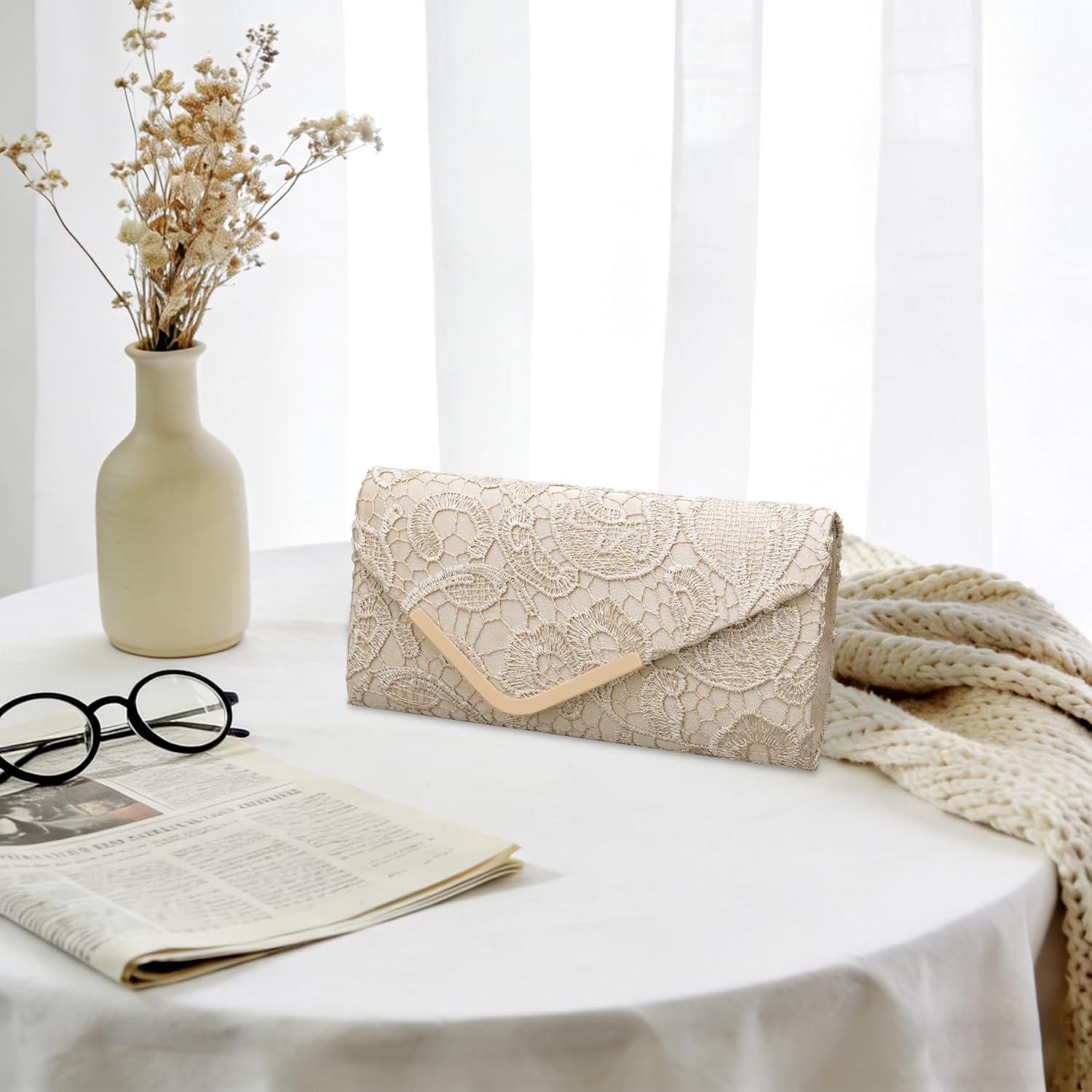 Larcenciel Clutch Purses for Women, Shiny Sequin Envelope Clutch Evening Bag with Chain, Fashion Sparkly Party Prom Purse - Image 5