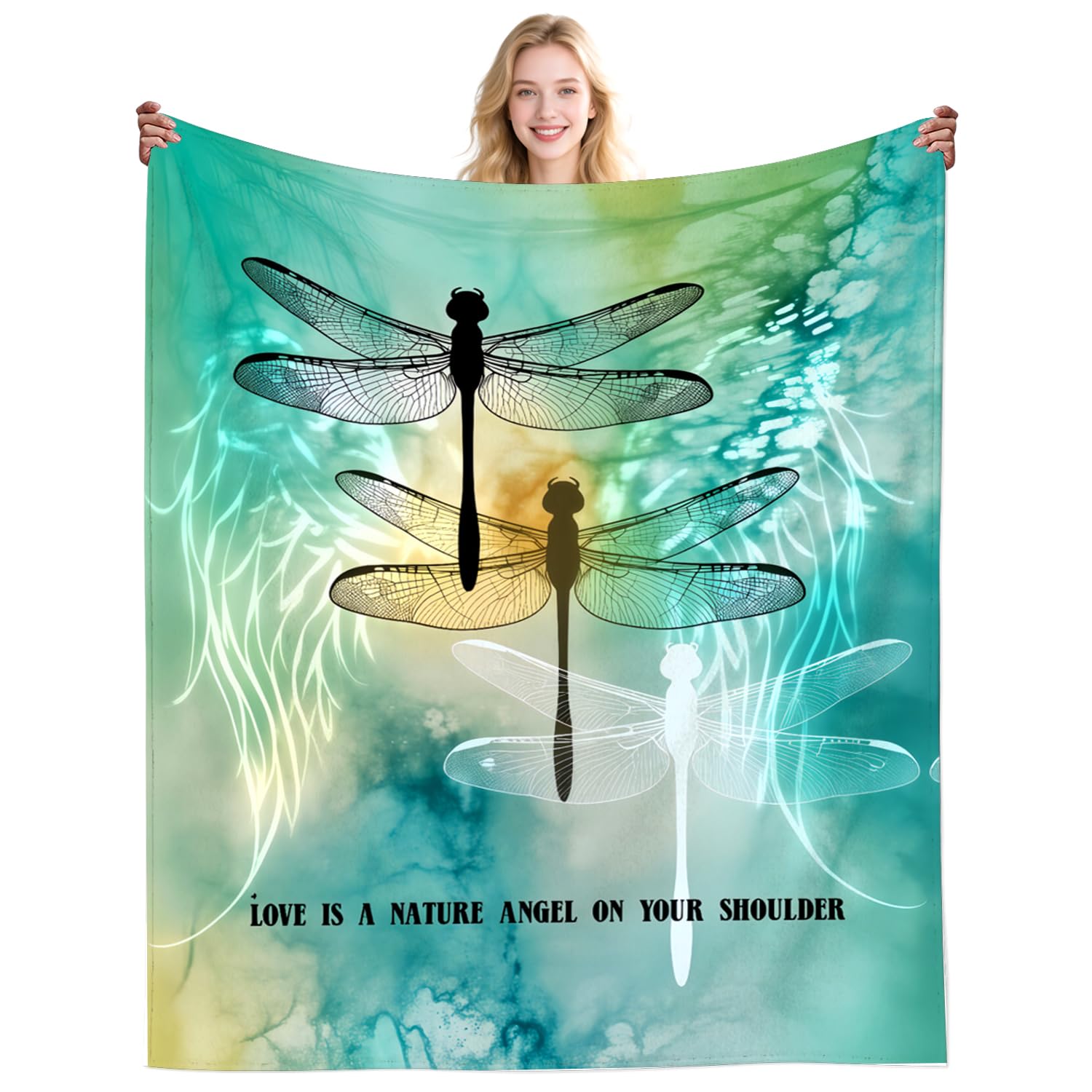 DikoGoGo Dragonfly Gifts Blanket for Women Adults Stuff Dragonflies Throw Blanket Dragonfly Plush Cozy Bedding for Room Decor 50"X40"INCH