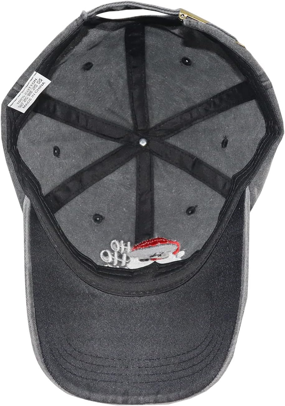 KKMKSHHG Christmas Santa Hat for Men and Women, Vintage Funny Christmas Santa Claus Distressed Adjustable Embroidered Baseball Cap (HO HO HO) - Image 5