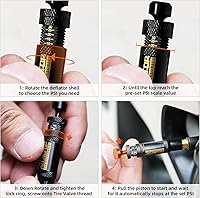 Vista 4 de ALL-TOP Kit de Válvula Deflactora de Neumáticos con Parada Automática Ajustable (10-30 PSI) 4 Piezas Herramienta Atornillable para Desinflar