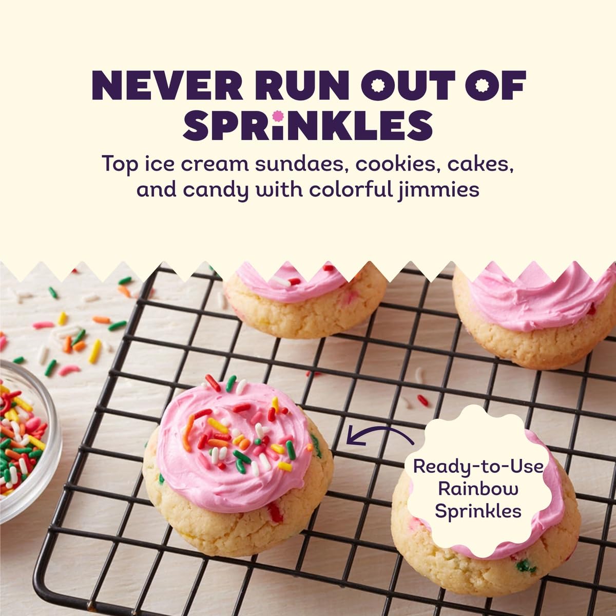Wilton Jimmies Sprinkles 10.5oz Tub-Rainbow