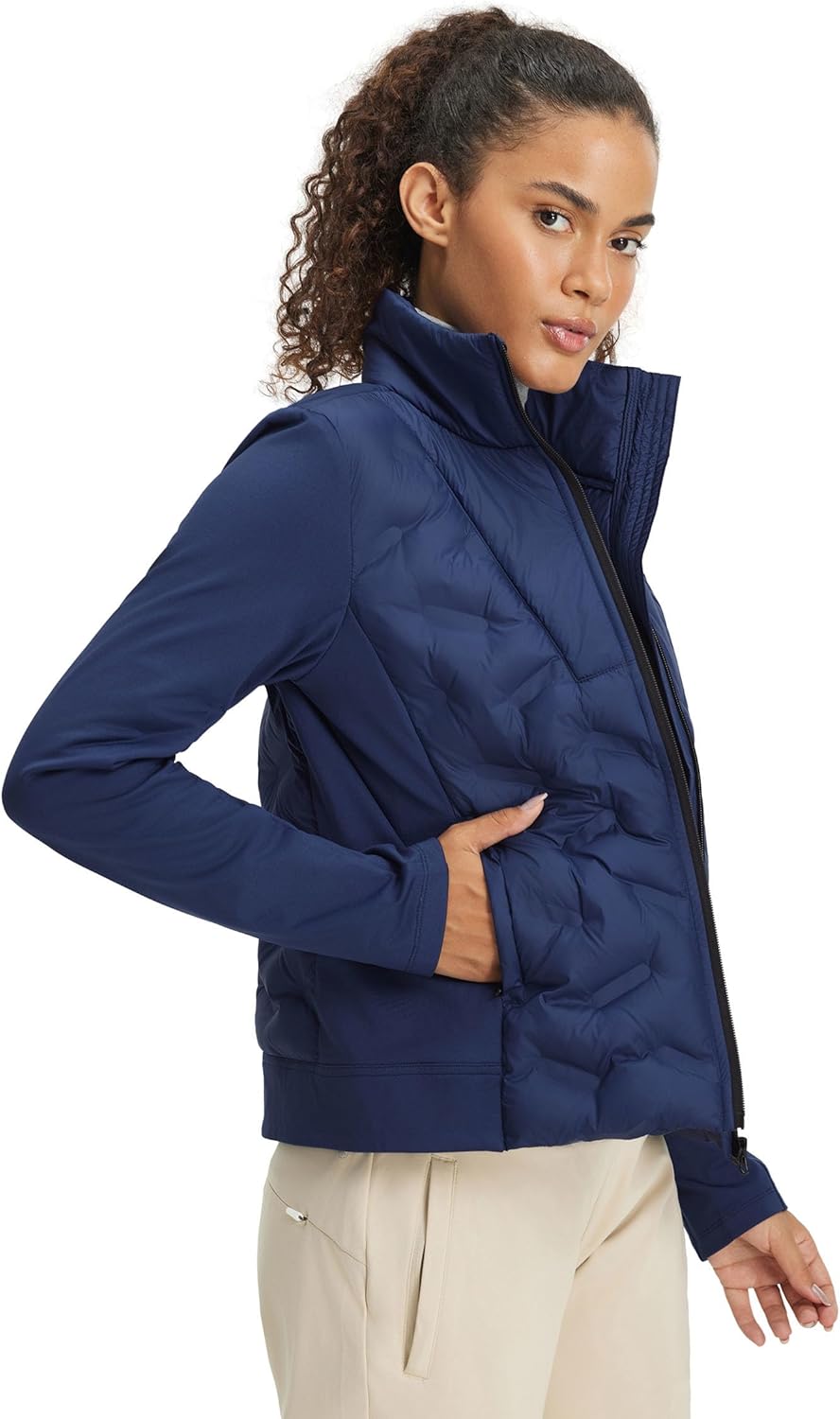 M MAELREG Womens Lightweight Insulated Puffer Jacket Fleece Lined Full Zip Jackets for Running Hiking Winter Fall Wear - Image 3