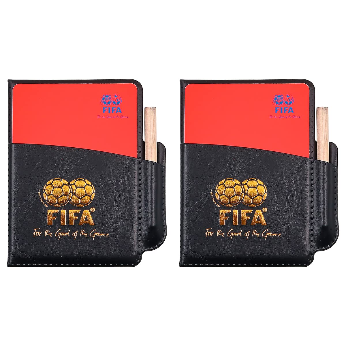 Juego de Tarjetas de Árbitro Deportivo de Fútbol - Tarjeta Roja PCV y Amarilla con Bolígrafo