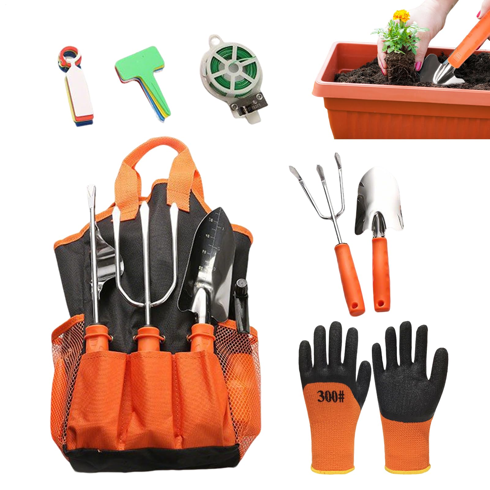 Attrezzi Manuali da Giardinaggio Strumenti in Acciaio Inossidabile | Cesoie E Utensili Da Giardino Per Anziani Donne Appassionati Regalo Compleanno Natale Festa Della Mamma