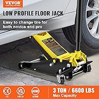 Vista 2 de VEVOR 3 Ton Low Profile, Heavy-Duty Steel Racing Floor Jack with Dual Pistons Quick Lift Pump, Lifting Range 3.35"-19.69