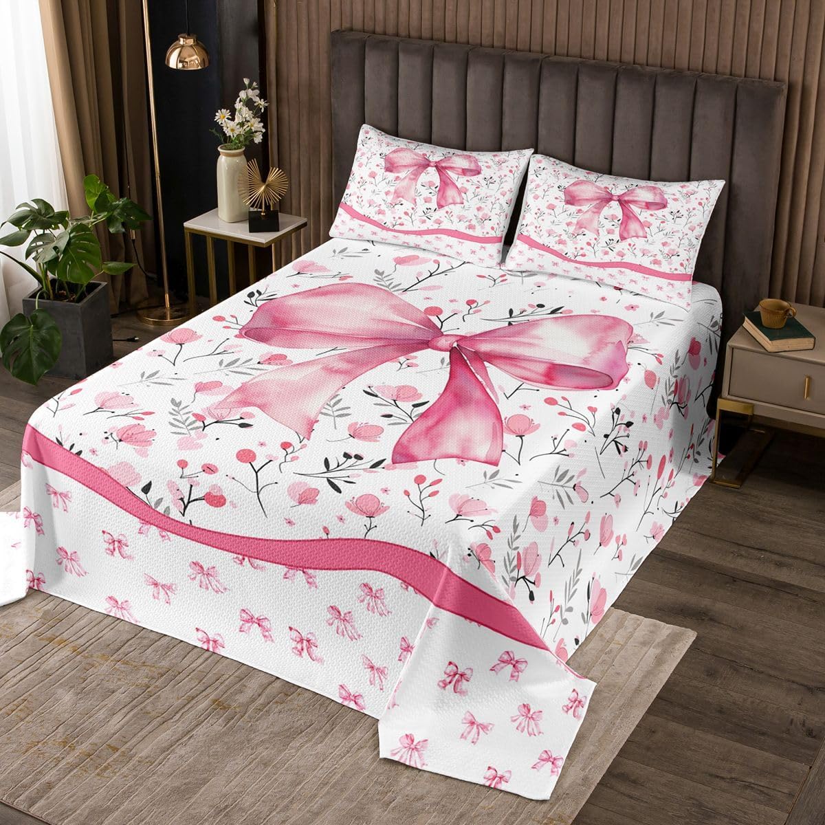 Manfei Leopard Bowknot Kids Bedspread Queen Size,Zebra Stripes Leopard Bow Pattern Coverlet Set,Teens Women Bedroom Decor,Boho Abstract Wild Animal Quilted Coverlet,Green Bedding Quilt,2 Pillowcases