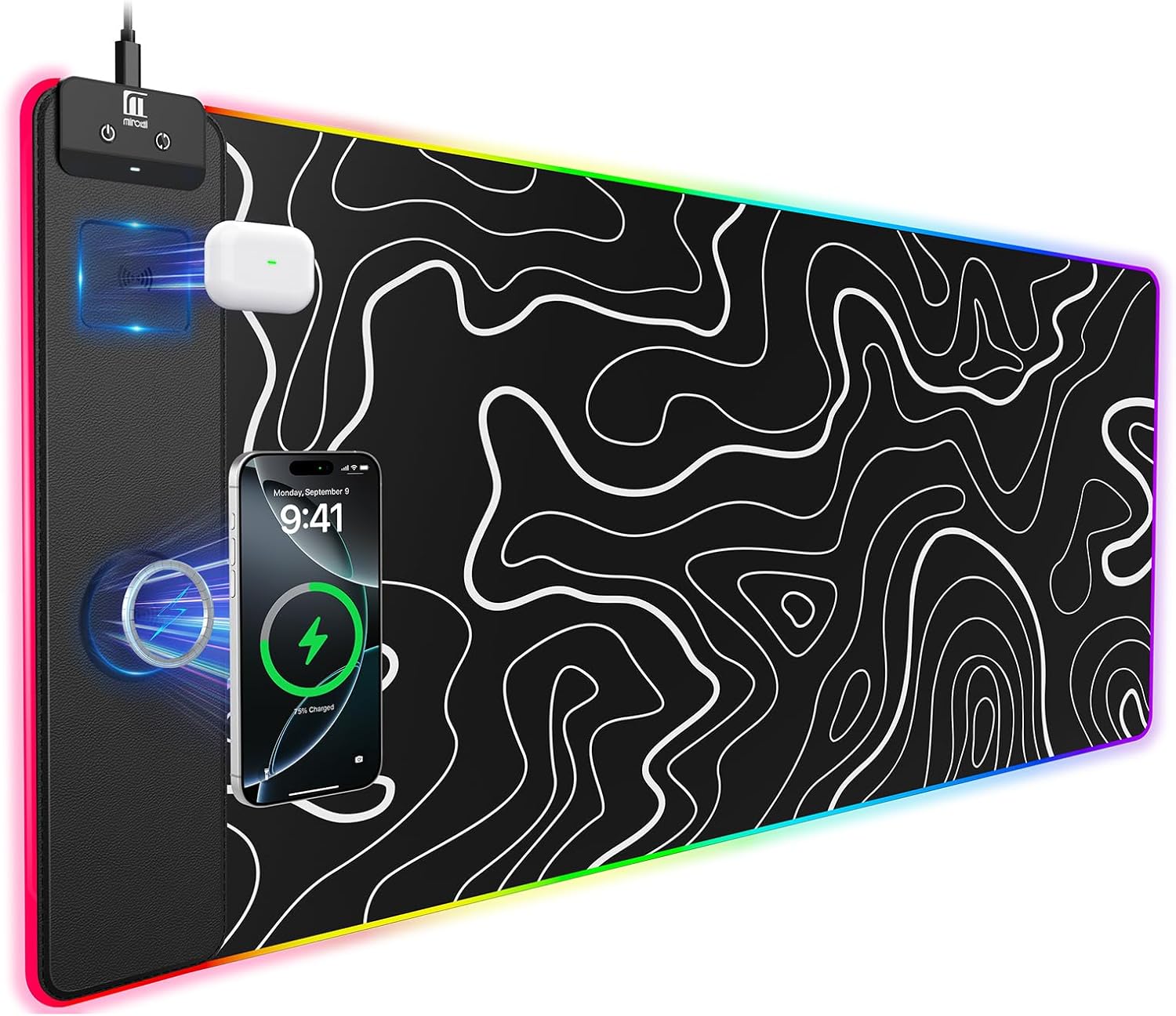 MagCharge Pro Fabric Desk Pad with Magnetic Wireless Charging