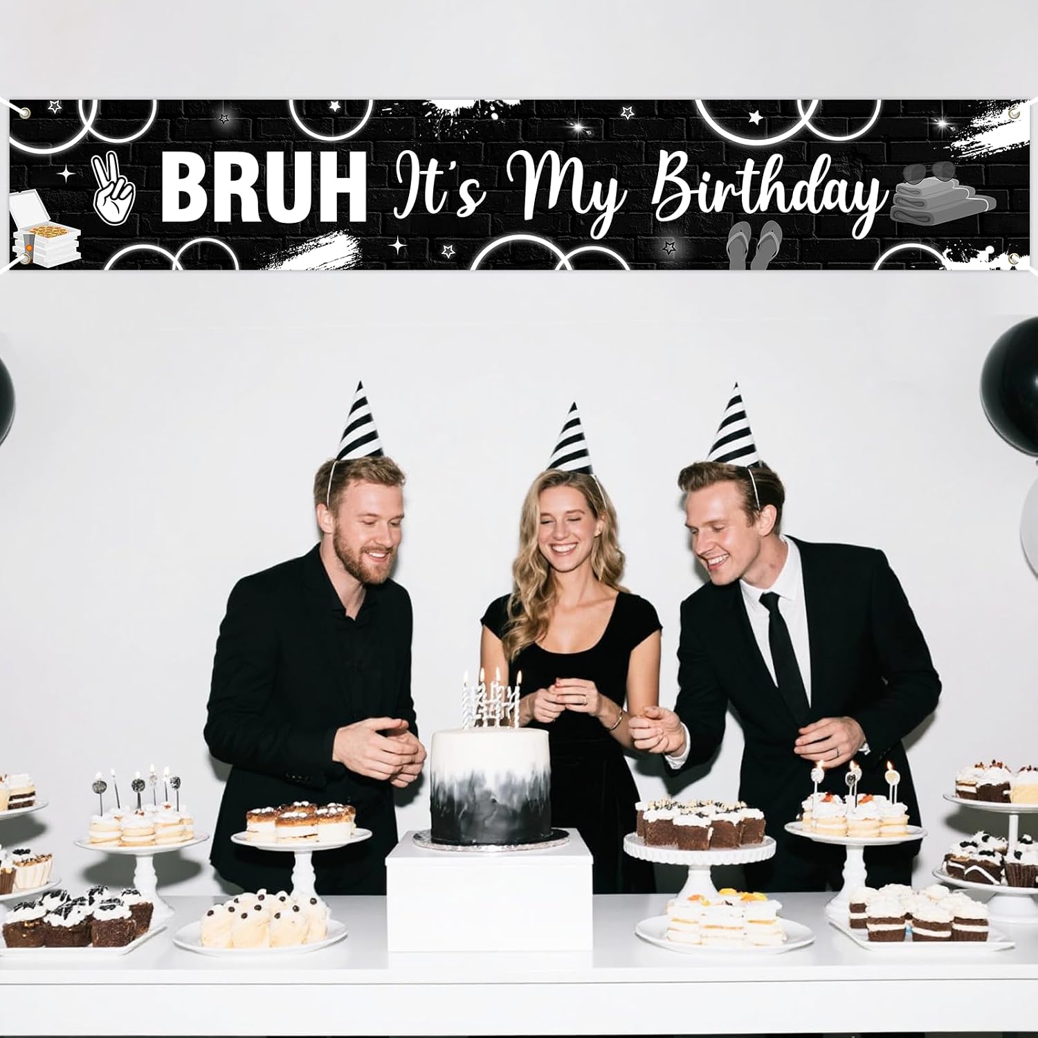 Black Bruh Its My Birthday Sign Yard Banner - Preteen and Teens Birthday Decorations, Funny Bruh Teenager Party Supplies