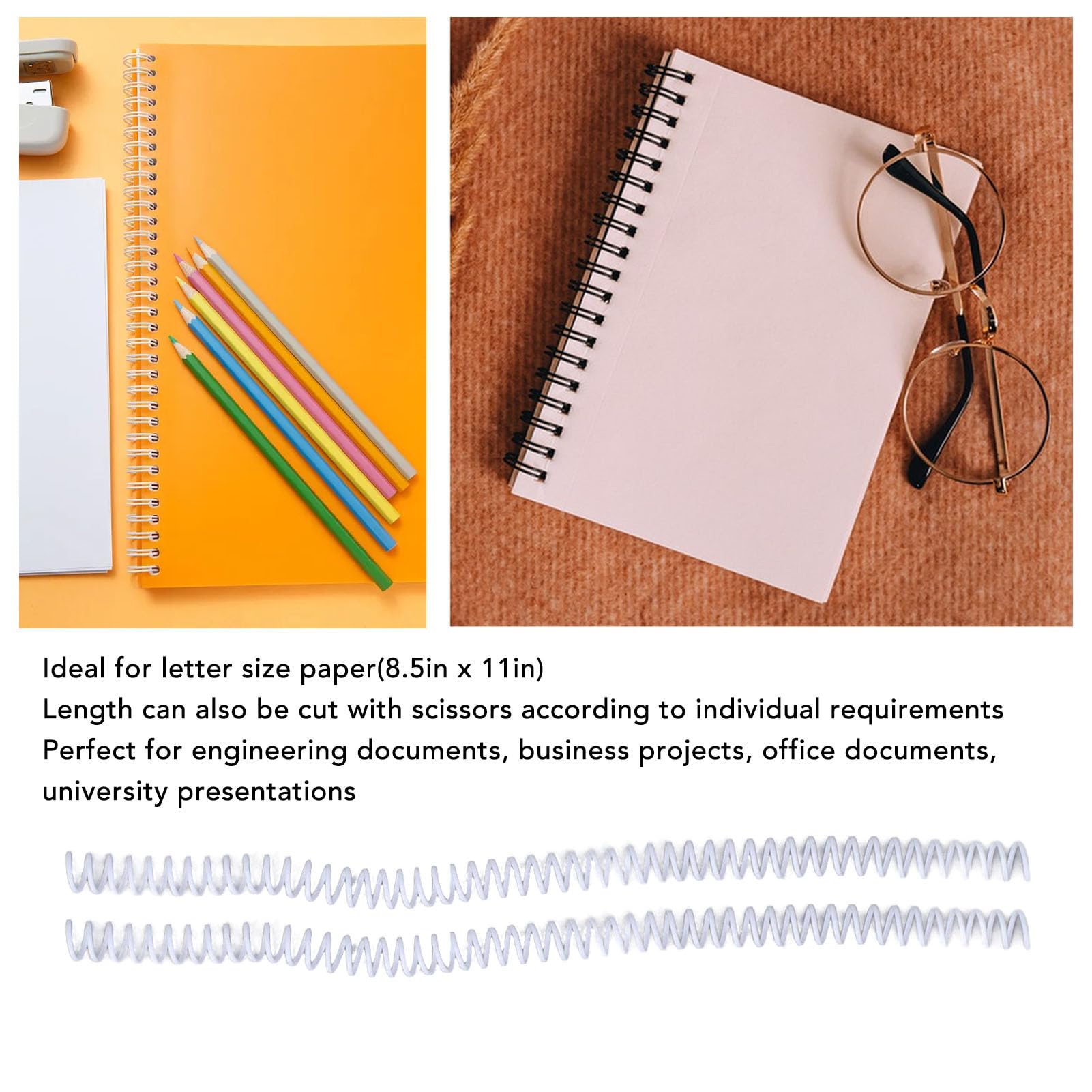 Bobine di Rilegatura a Spirale 100 Pezzi in Plastica 48 Denti Rapporto 4:1 Capacità di 75 Fogli per Carta A4, Facile Aggiungere o Ridurre la Carta, produttività a Lungo
