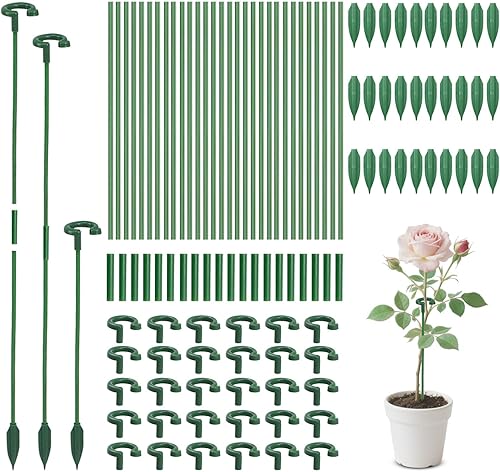 Miniatura 10 de Paquete de 30 estacas pequeñas para plantas de interior, 3 tamaños de 6.710.714.6 pulgadas, estacas de soporte para plantas de un solo tallo para