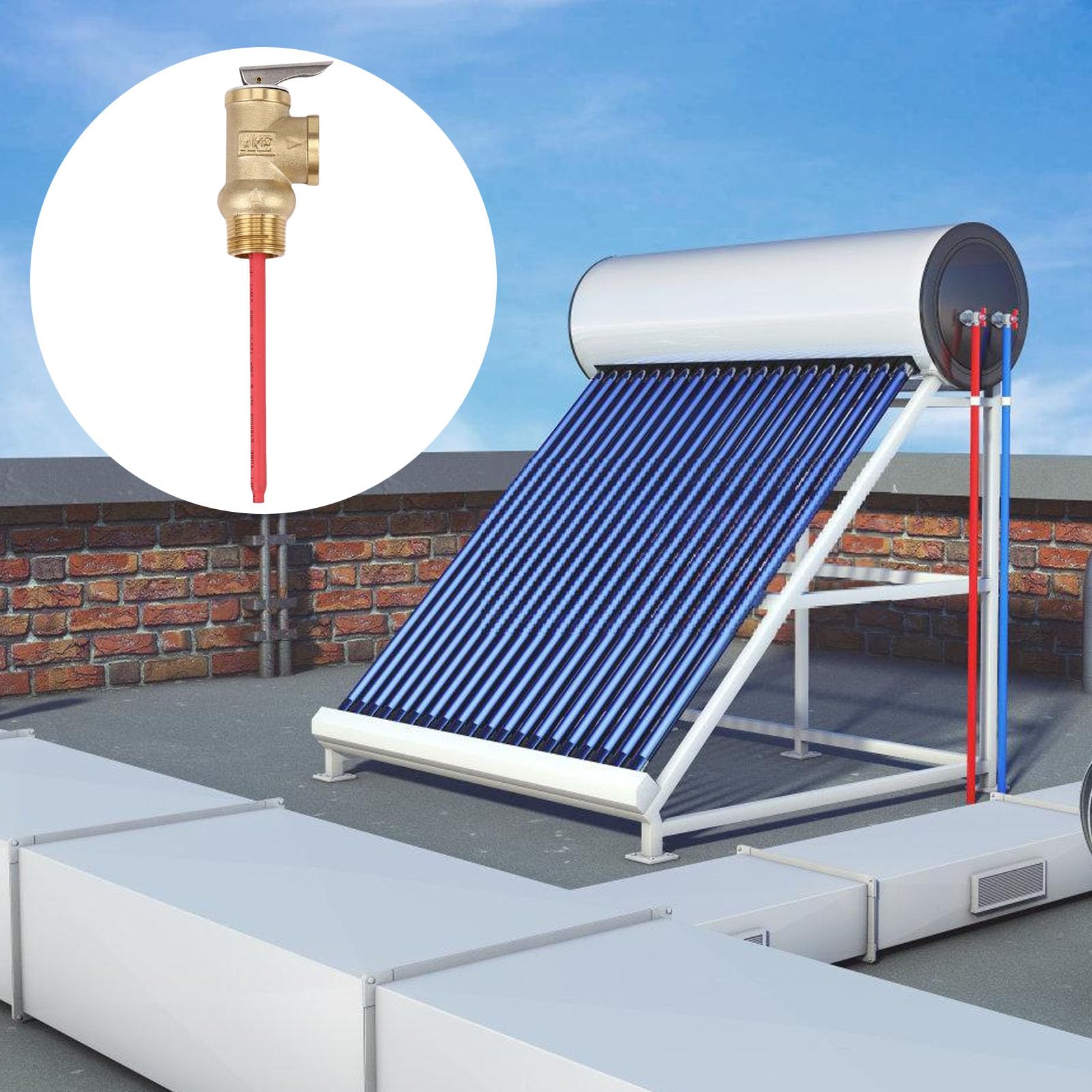 Struttura d'ottone solare delle valvole di pressione della parte dello scaldabagno per le protezioni ad alta temperatura 99℃ e pressione 0.7Mpa