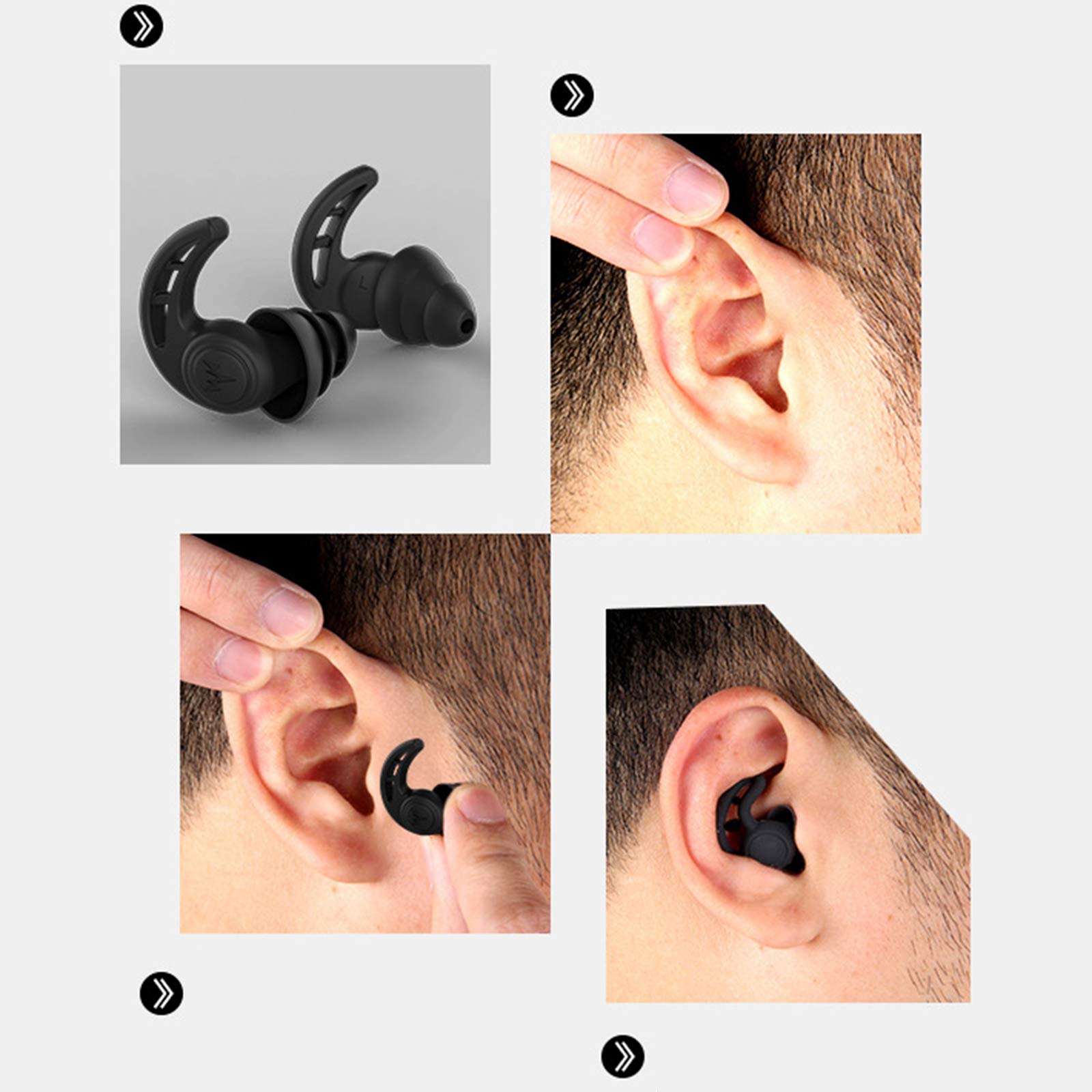3 Layers Washable Ear Plugs Noise Canceling Earplugs Reusable for Sleep Reading Cycling Nightclubs
