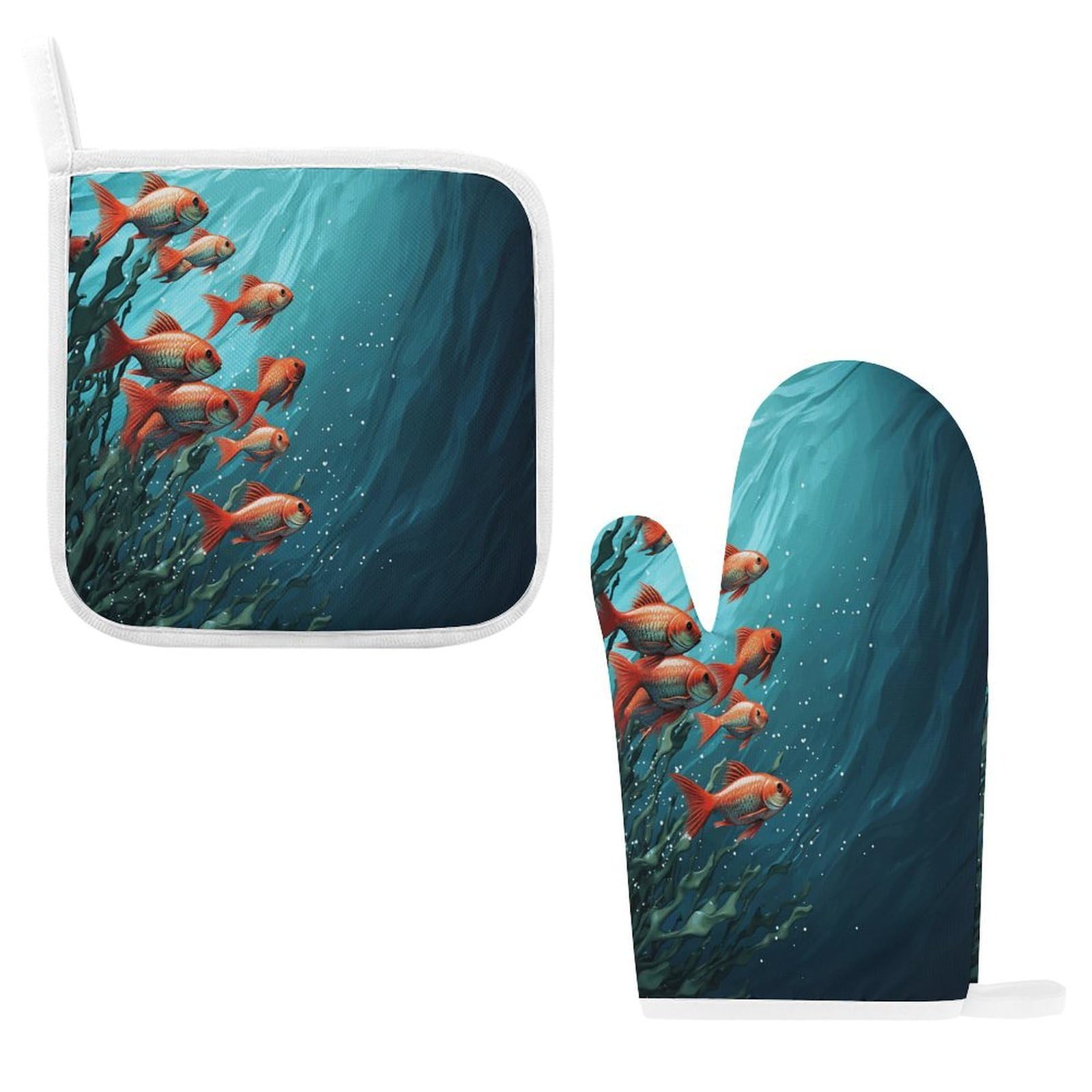Fodpand Style Fish Aquarium Oven Mitts And Pot Holders Sets