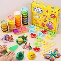 Vista 1 de Stocking Stuffers for Kids - 24 Colors DIY Playdough Bulk Pack Classroom - Christmas Stocking Stuffers with 16 Sculpting Tools - Christmas Crafts