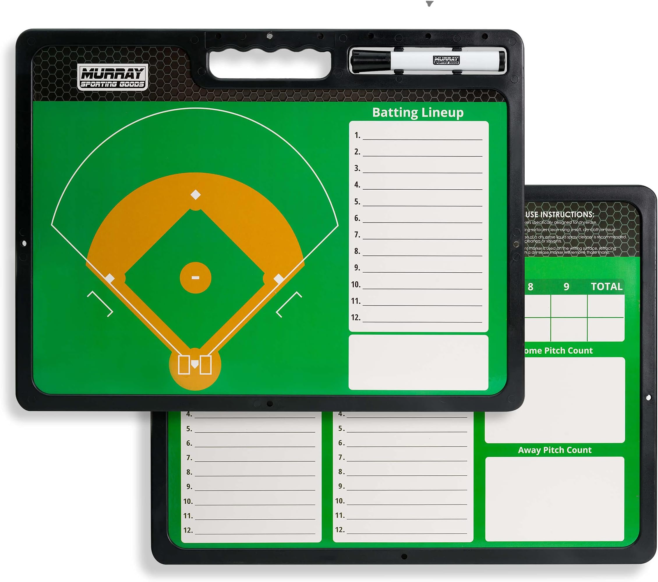 Premium Coaches Clipboard | Double-Sided Dry Erase Marker Board for Basketball, Baseball, Soccer, Football, Hockey (Marker Included)