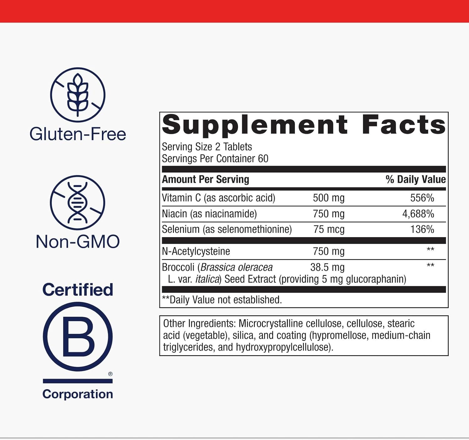 Metagenics GlutaClear - Advanced Glutathione Support* - with 750 mg Niacinamide, Vitamin C, Selenium & Broccoli Seed Extract - Potent Antioxidant & Detox Support* - Non-GMO, Gluten-Free - 120 Tablets - Image 4