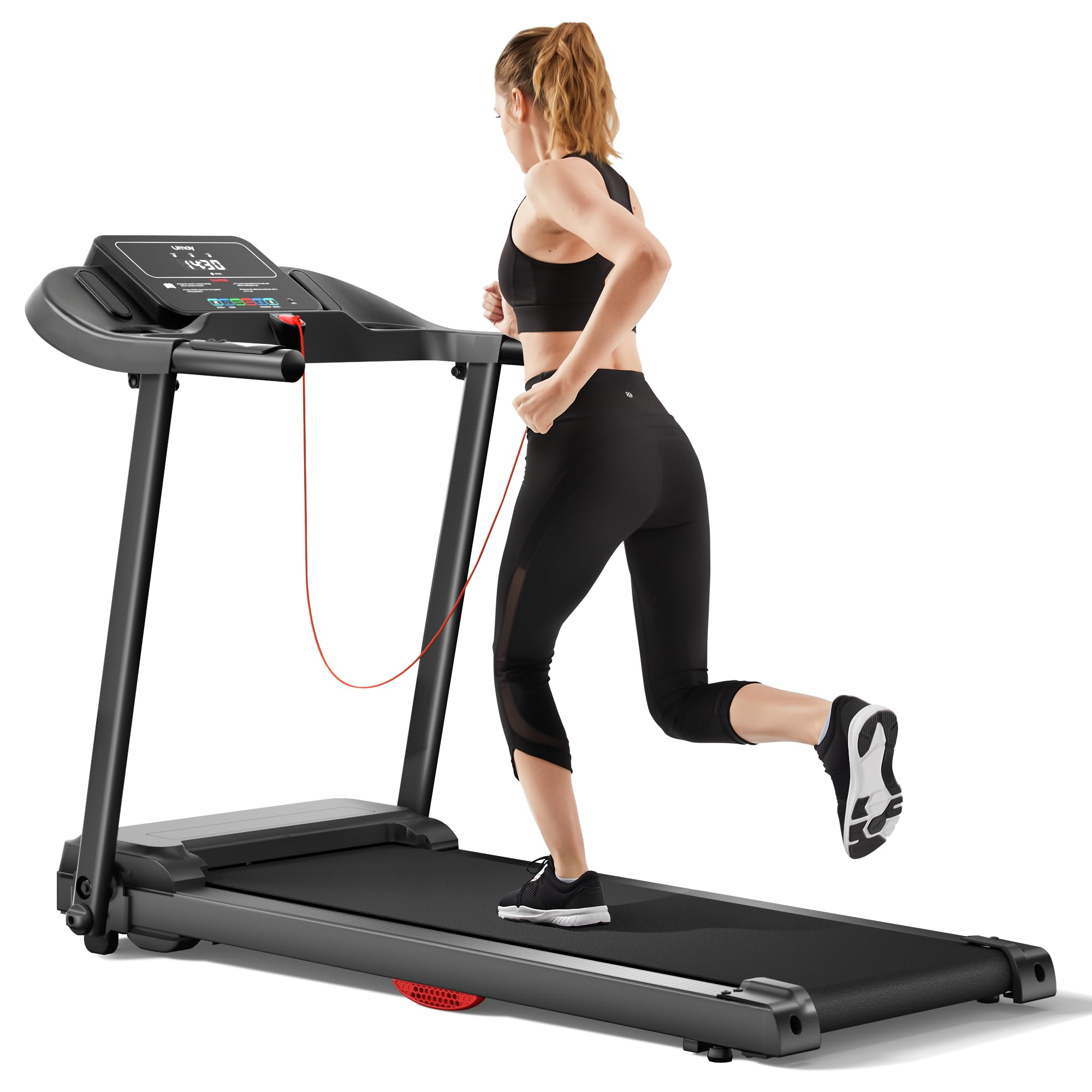 UMAY Treadmill with Auto Incline, Foldable Treadmills for Home, 18.5" Wider Belt?3.0 HP, 9.3MPH, 320lbs Capacity