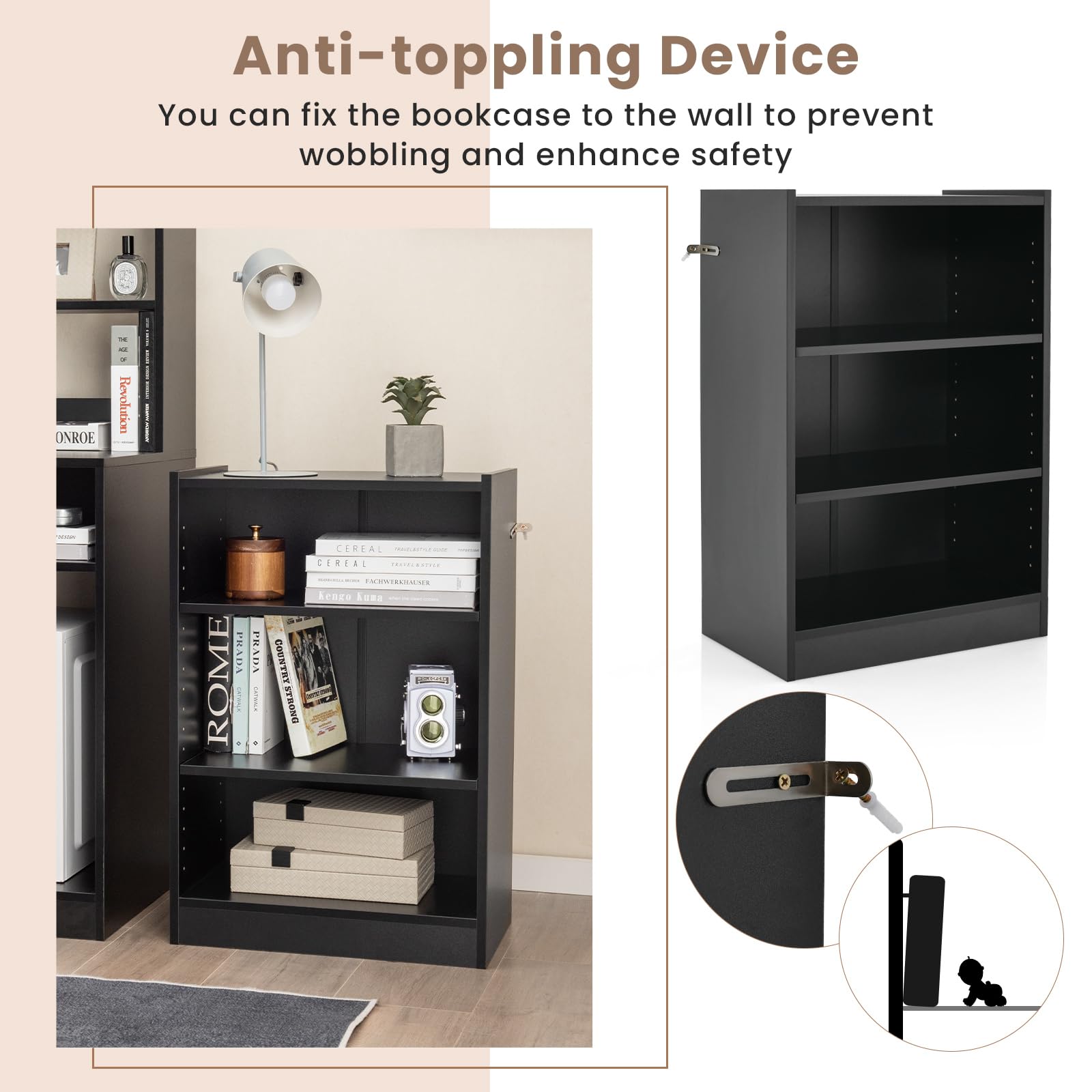 Amazon.com: SILKYDRY 3 Shelf Bookcase Set of 2, Small Wooden Cube