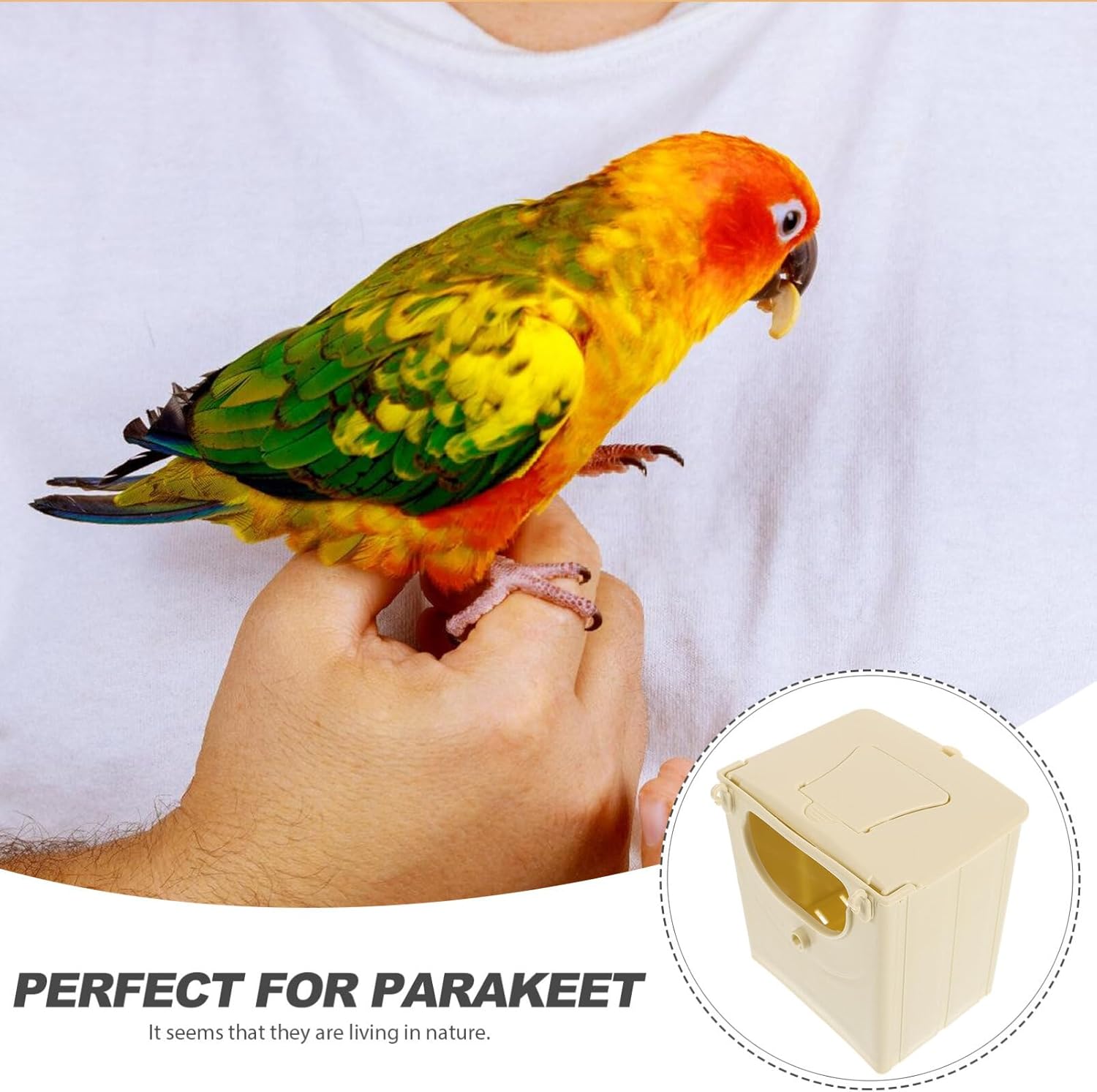 Ipetboom 4Pcs Plastic Birds Nesting House Parakeet Nesting Box Bird Finch Nest Breeding Box Cage Breeding for Cockatiel Parrot, 13X10X13cm/5.1X3.9X5.1in
