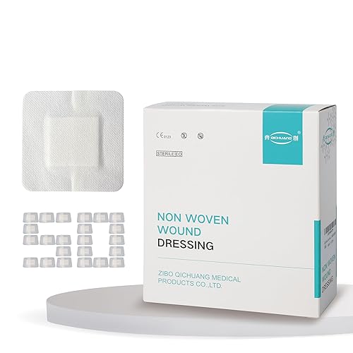 Vendajes adhesivos estériles de gasa para heridas de isla de 2 x 2 pulgadas, no tejidas, paquete individual de 50 unidades, grado médico (2 x 2