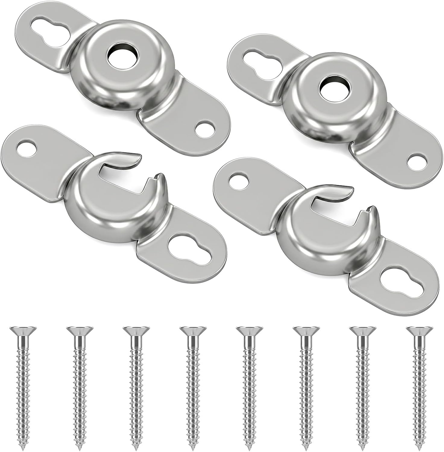 4 Sets Roller Shade Hardware, Metal Window Shade Brackets Sturdy Roller-Shade Brackets for Living Room Bedroom Offices(Inside Mount with Screws)